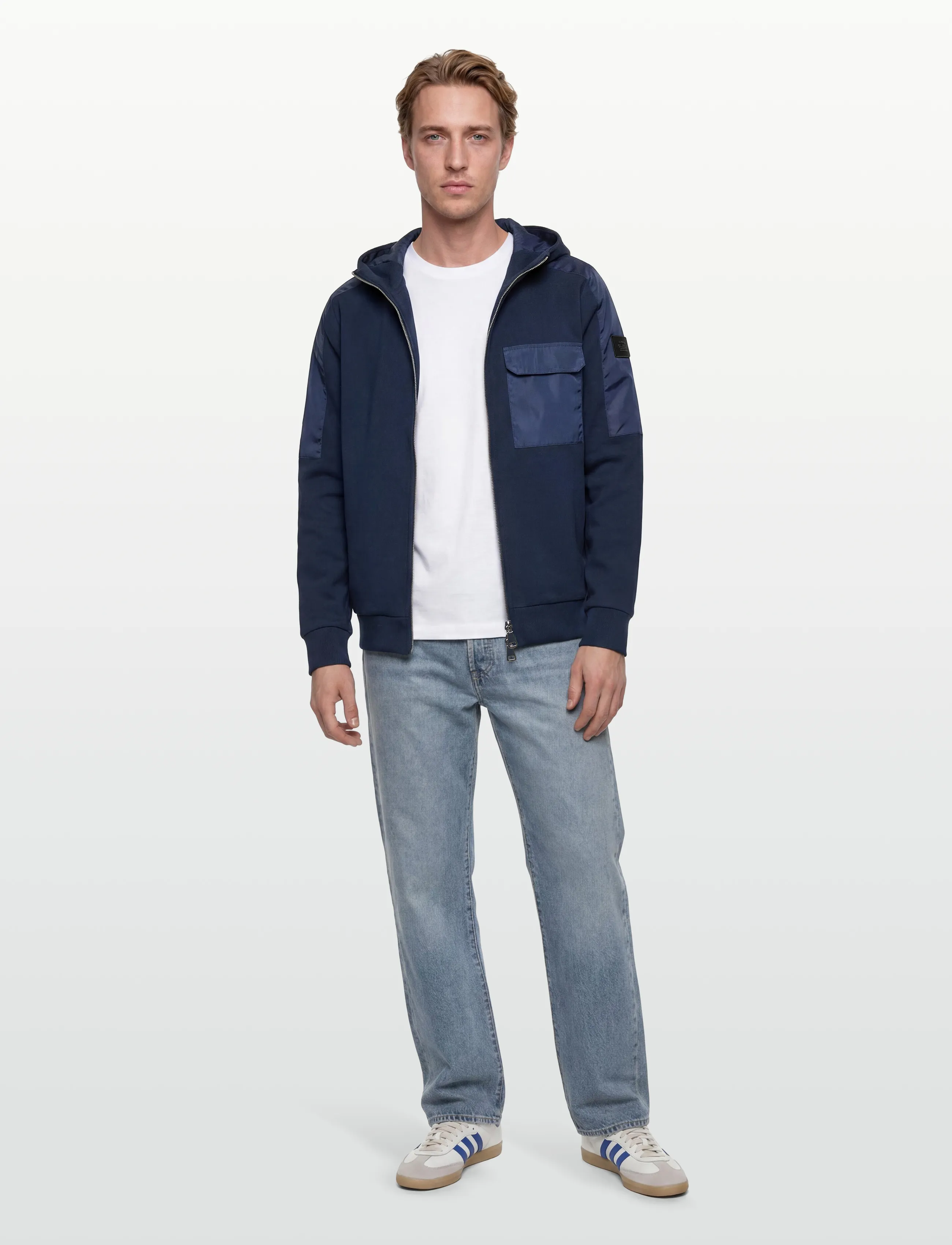 Mos Mosh Gallery MMGJayson Zip Hood Sweat - Mos Mosh Gallery - NAVY / navy
