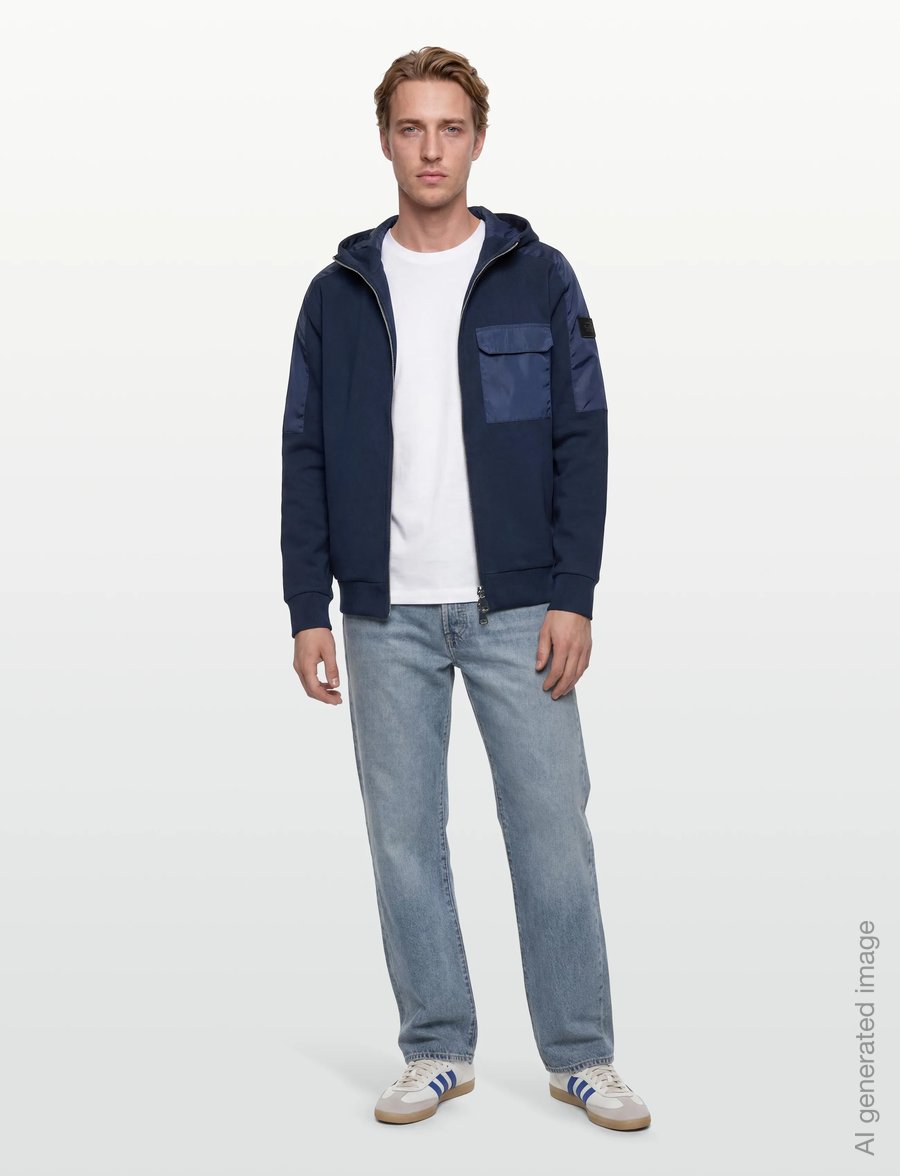 Mos Mosh Gallery - MMGJayson Zip Hood Sweat - hoodies - navy - 0