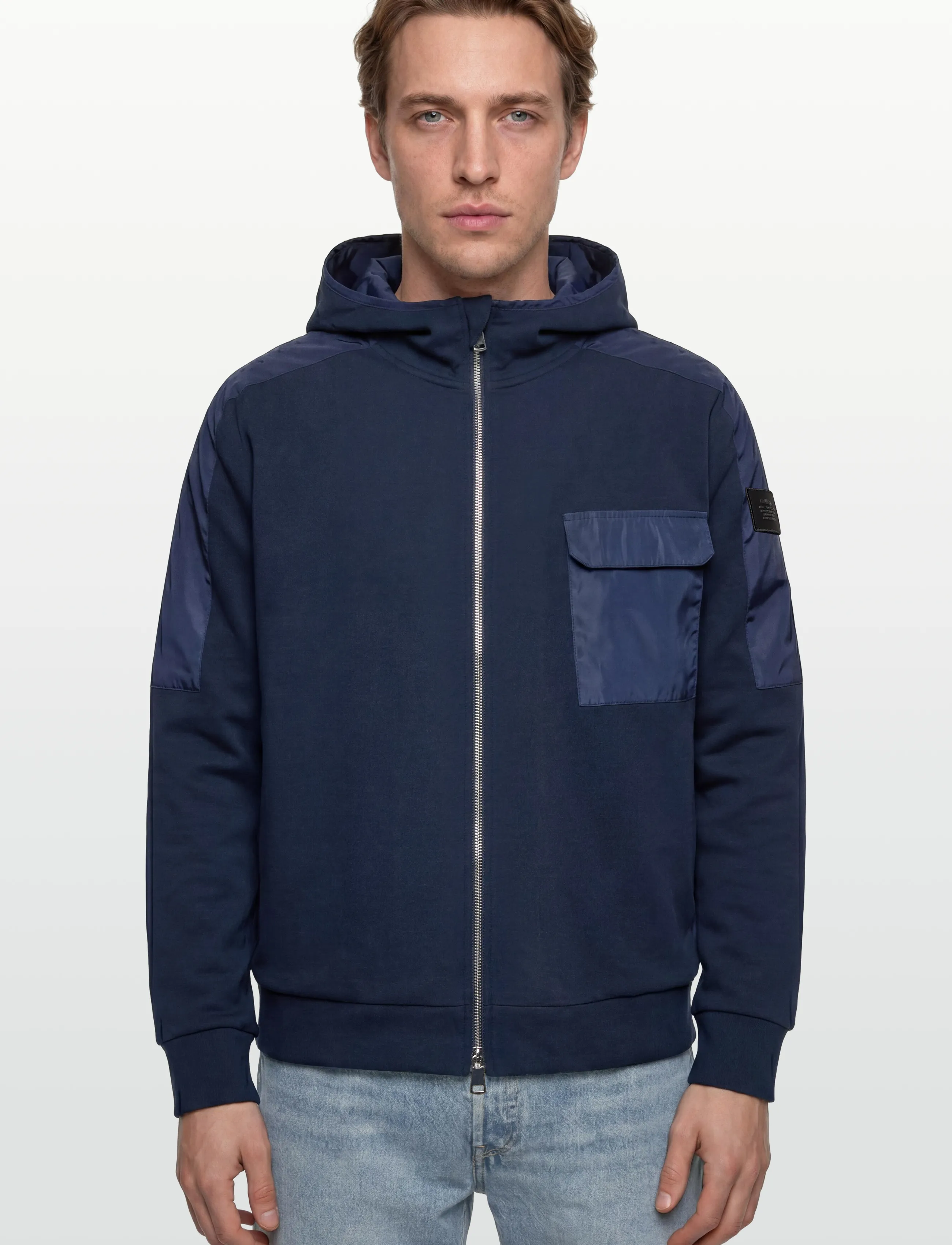 Mos Mosh Gallery - MMGJayson Zip Hood Sweat - kapuutsiga dressipluusid - navy - 3