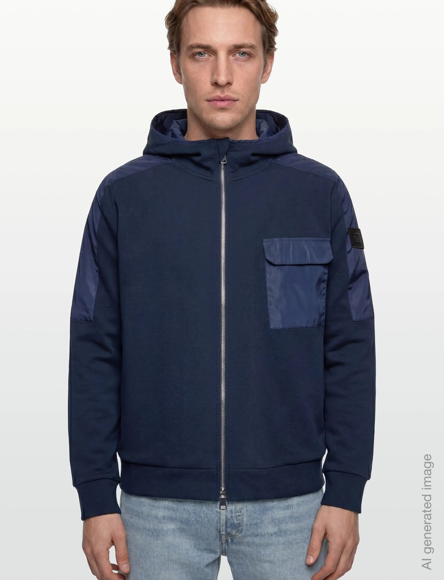 Mos Mosh Gallery - MMGJayson Zip Hood Sweat - hoodies - navy - 3