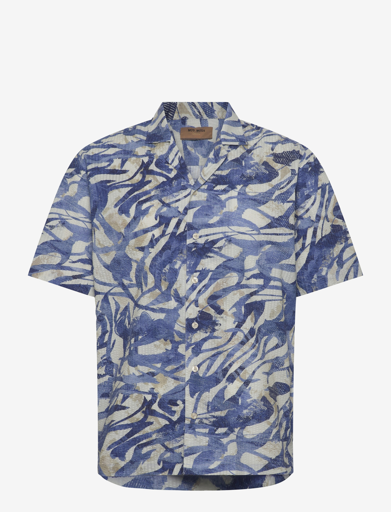 Mos Mosh Gallery - MMGJoel Common Seer SS Shirt - kortærmede skjorter - estate blue - 1