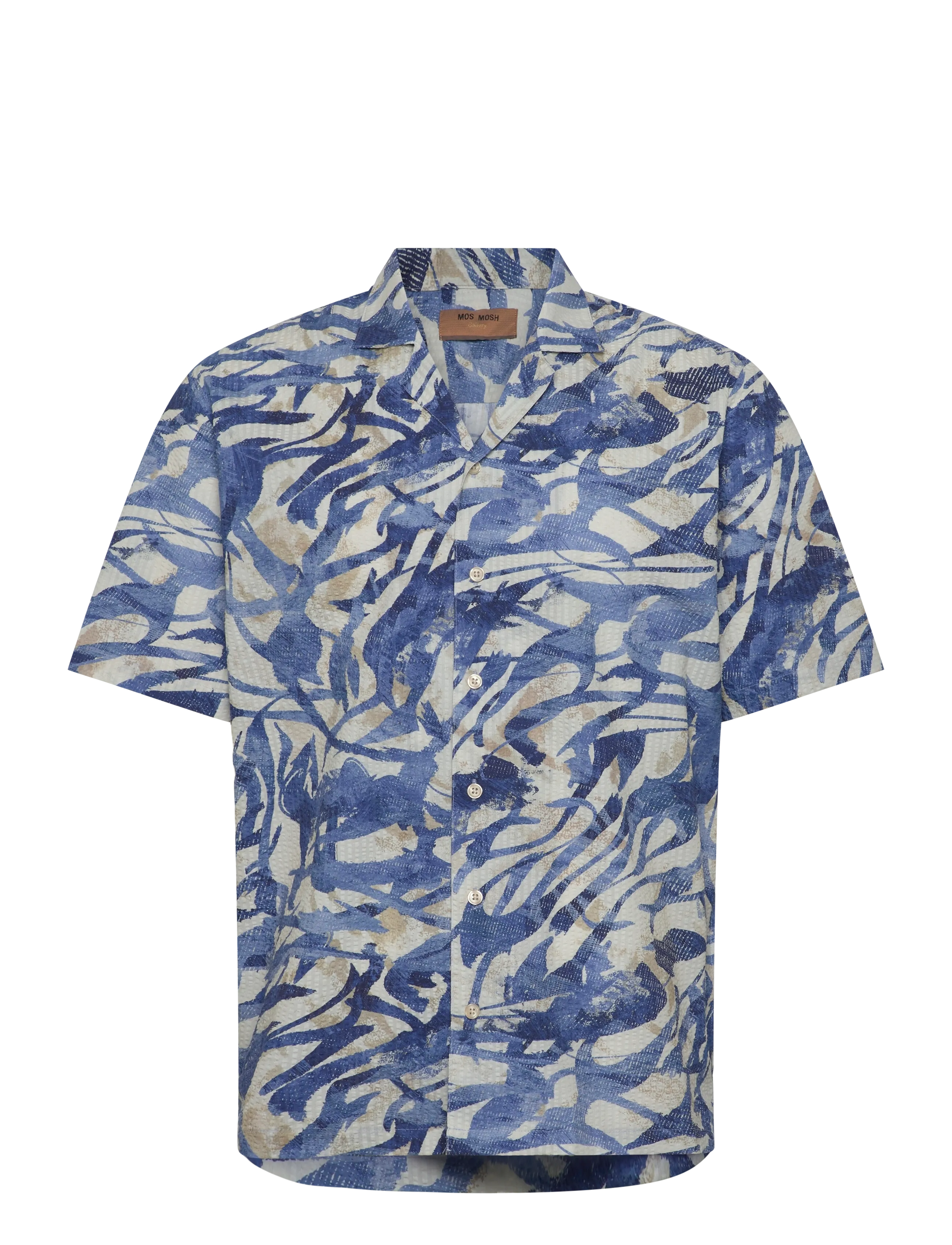 Mos Mosh Gallery MMGJoel Common Seer SS Shirt - Uutuudet - ESTATE BLUE / white