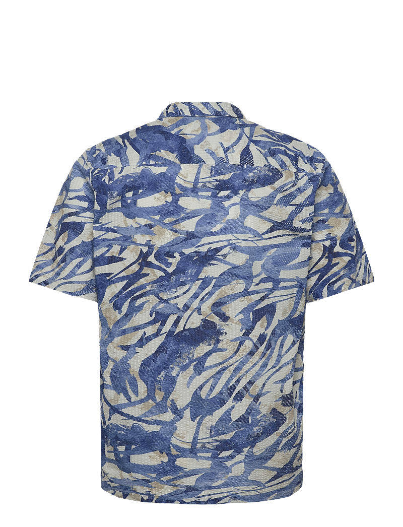 Mos Mosh Gallery - MMGJoel Common Seer SS Shirt - kortærmede skjorter - estate blue - 2