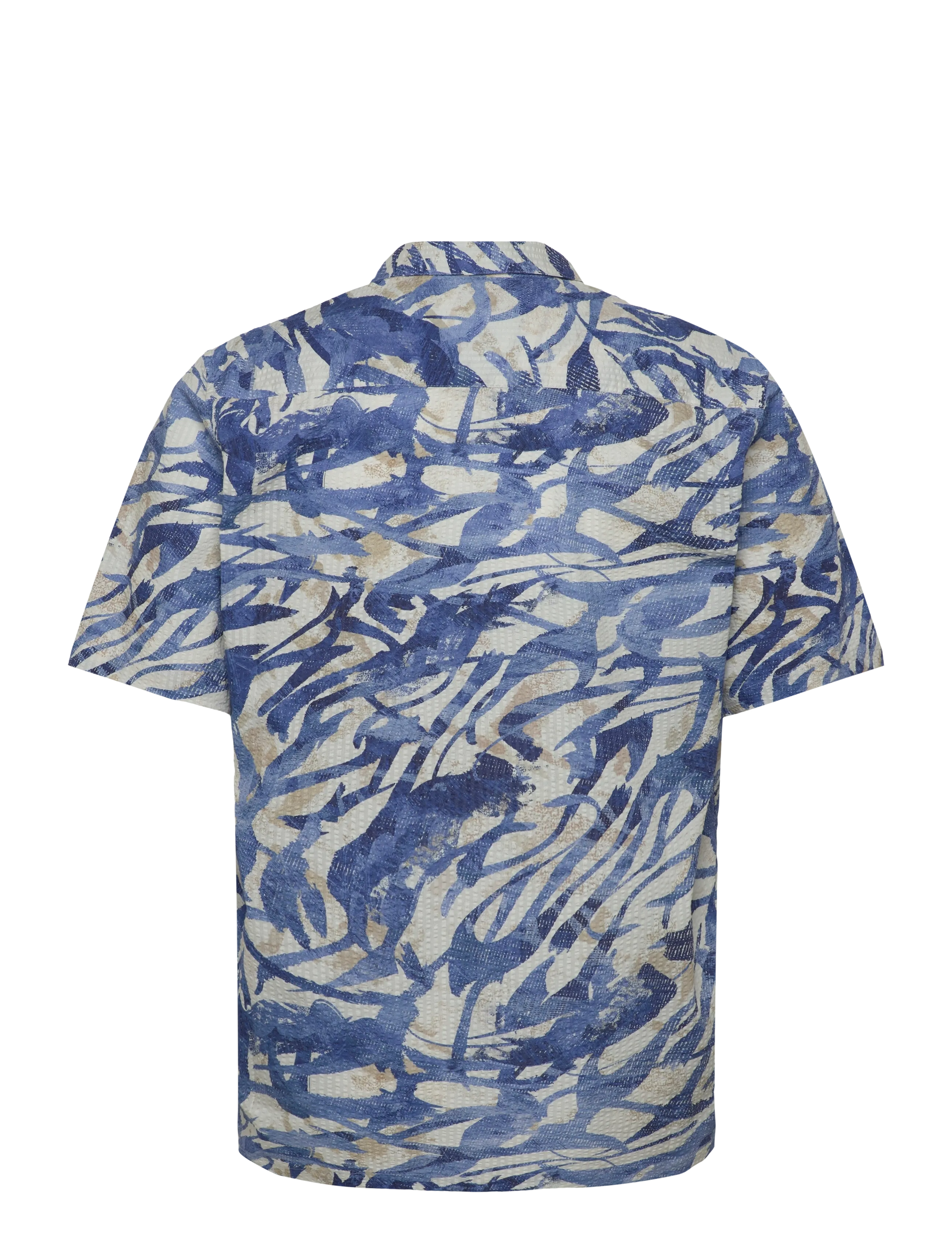 Mos Mosh Gallery - MMGJoel Common Seer SS Shirt - lühikeste varrukatega särgid - estate blue - 2