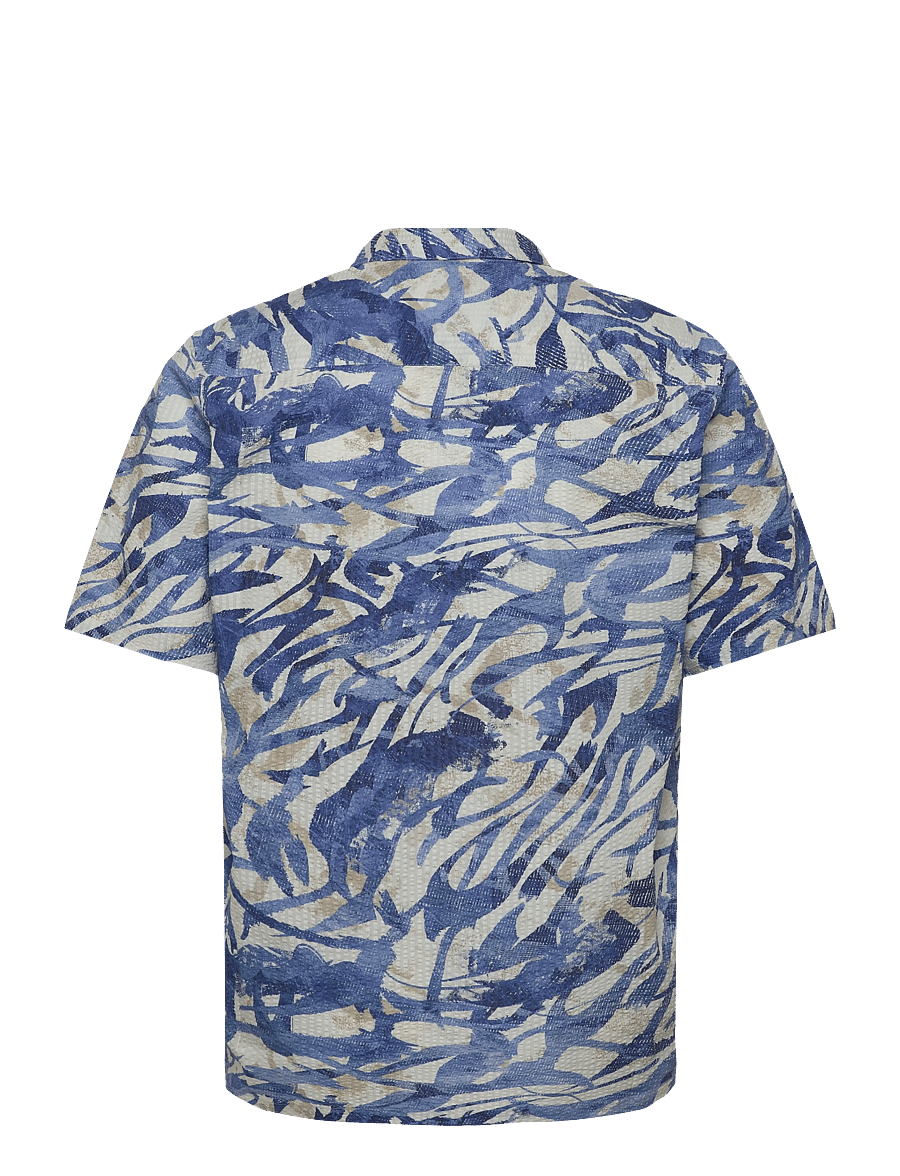 Mos Mosh Gallery - MMGJoel Common Seer SS Shirt - lühikeste varrukatega särgid - estate blue - 2