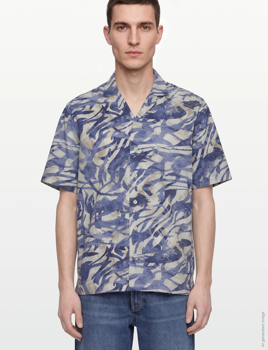 Mos Mosh Gallery - MMGJoel Common Seer SS Shirt - lühikeste varrukatega särgid - estate blue - 3