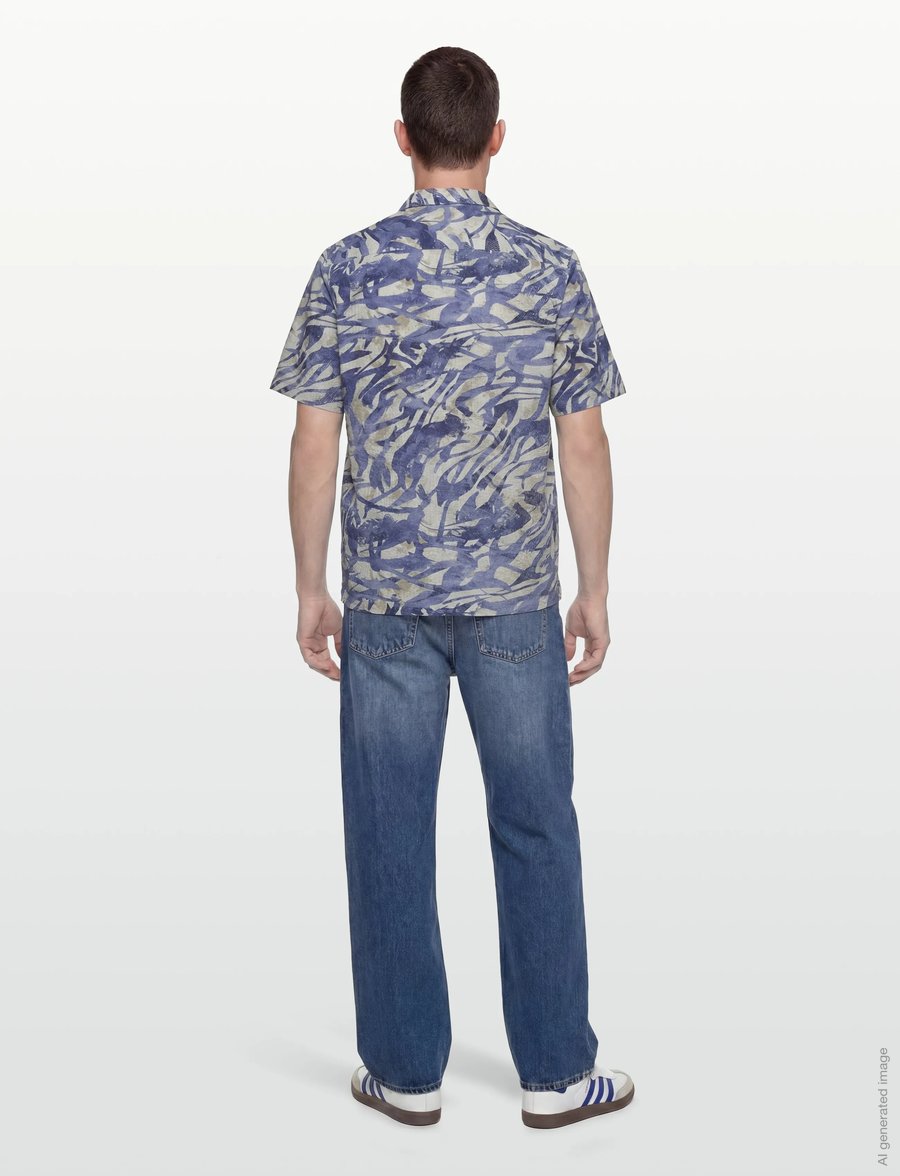 Mos Mosh Gallery - MMGJoel Common Seer SS Shirt - lühikeste varrukatega särgid - estate blue - 4