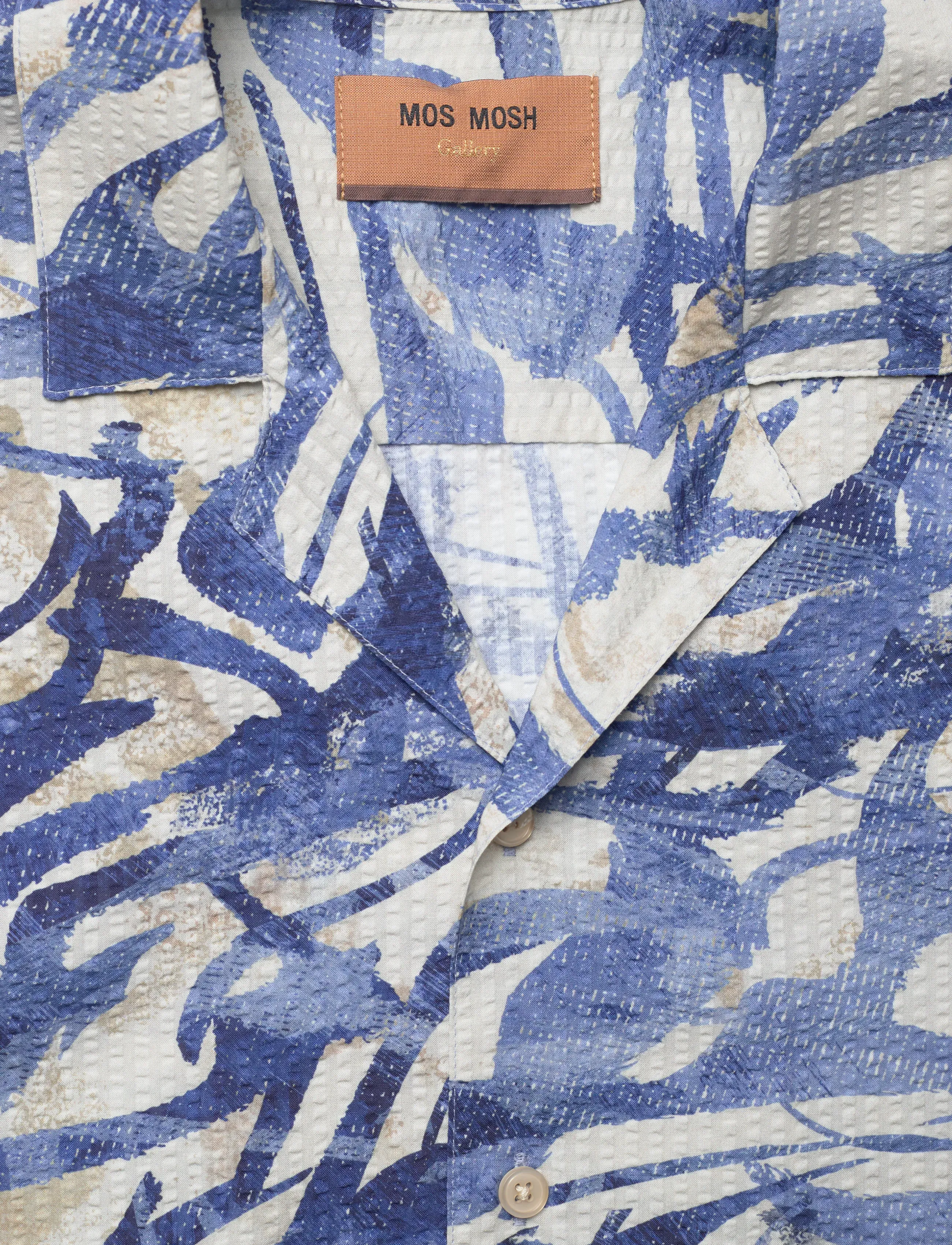 Mos Mosh Gallery - MMGJoel Common Seer SS Shirt - lühikeste varrukatega särgid - estate blue - 5