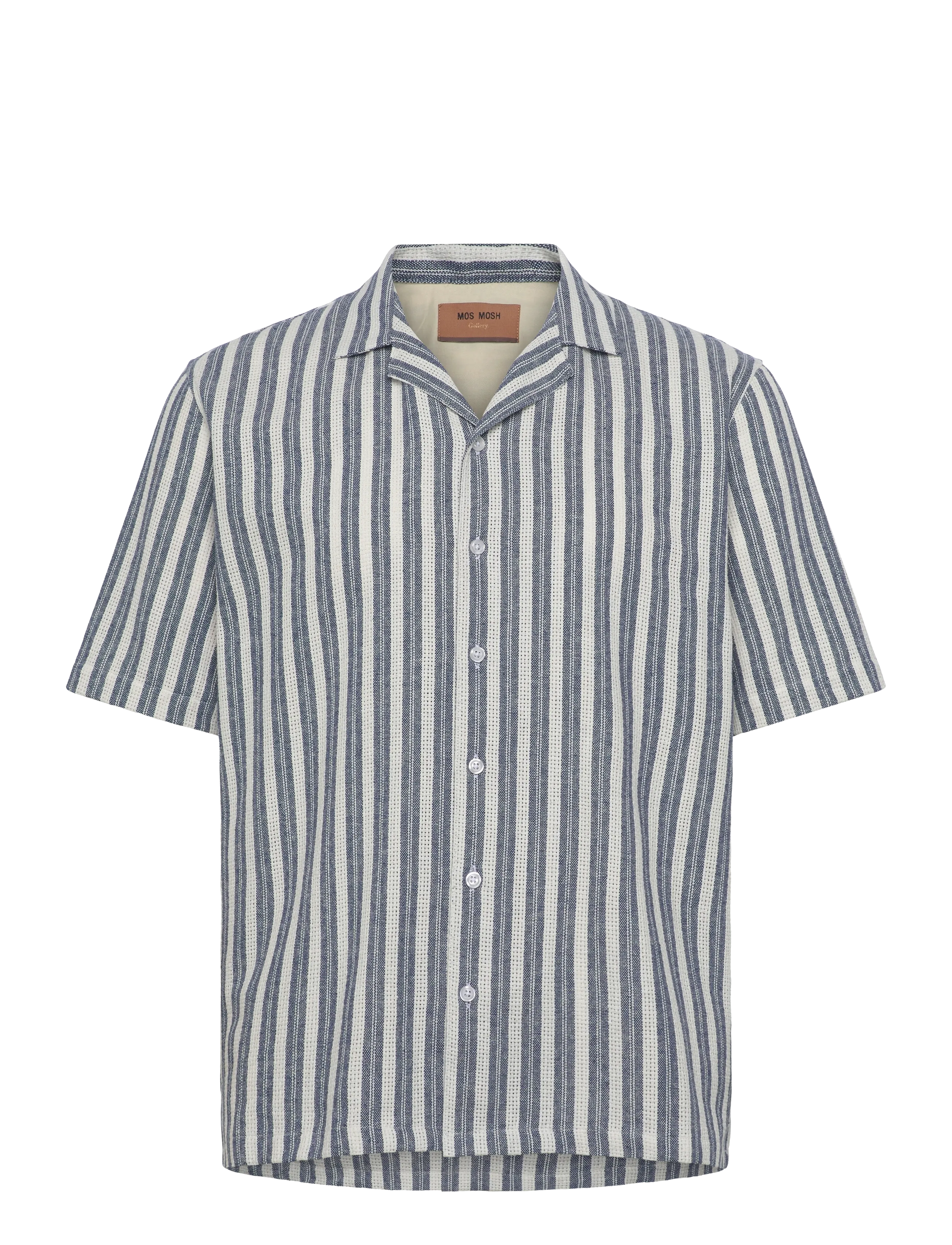 Mos Mosh Gallery MMGJoe Basso Stripe SS Shirt - Shirts - SALUTE NAVY / navy