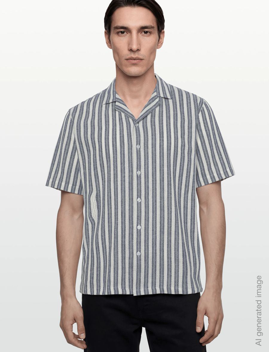 Mos Mosh Gallery - MMGJoe Basso Stripe SS Shirt - triibulised särgid - salute navy - 3