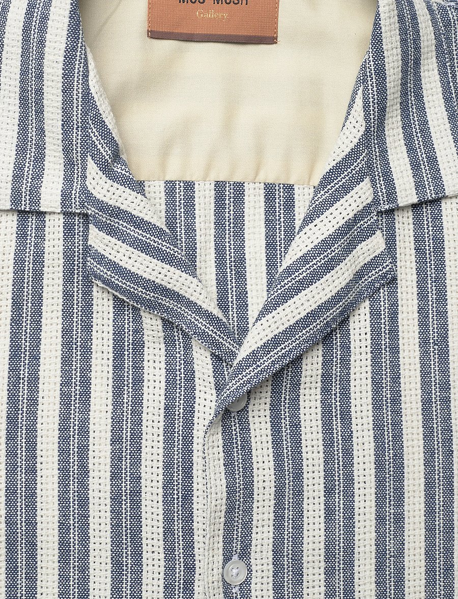 Mos Mosh Gallery - MMGJoe Basso Stripe SS Shirt - triibulised särgid - salute navy - 5