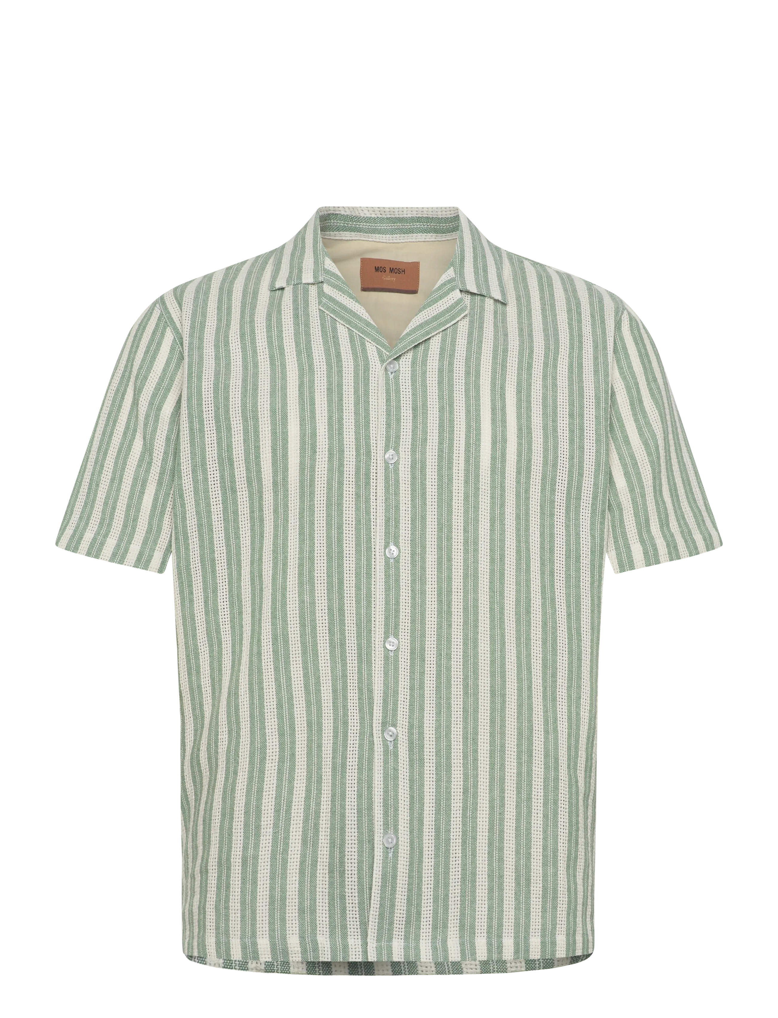 Mos Mosh Gallery MMGJoe Basso Stripe SS Shirt - Shirts - WATERCRESS / green