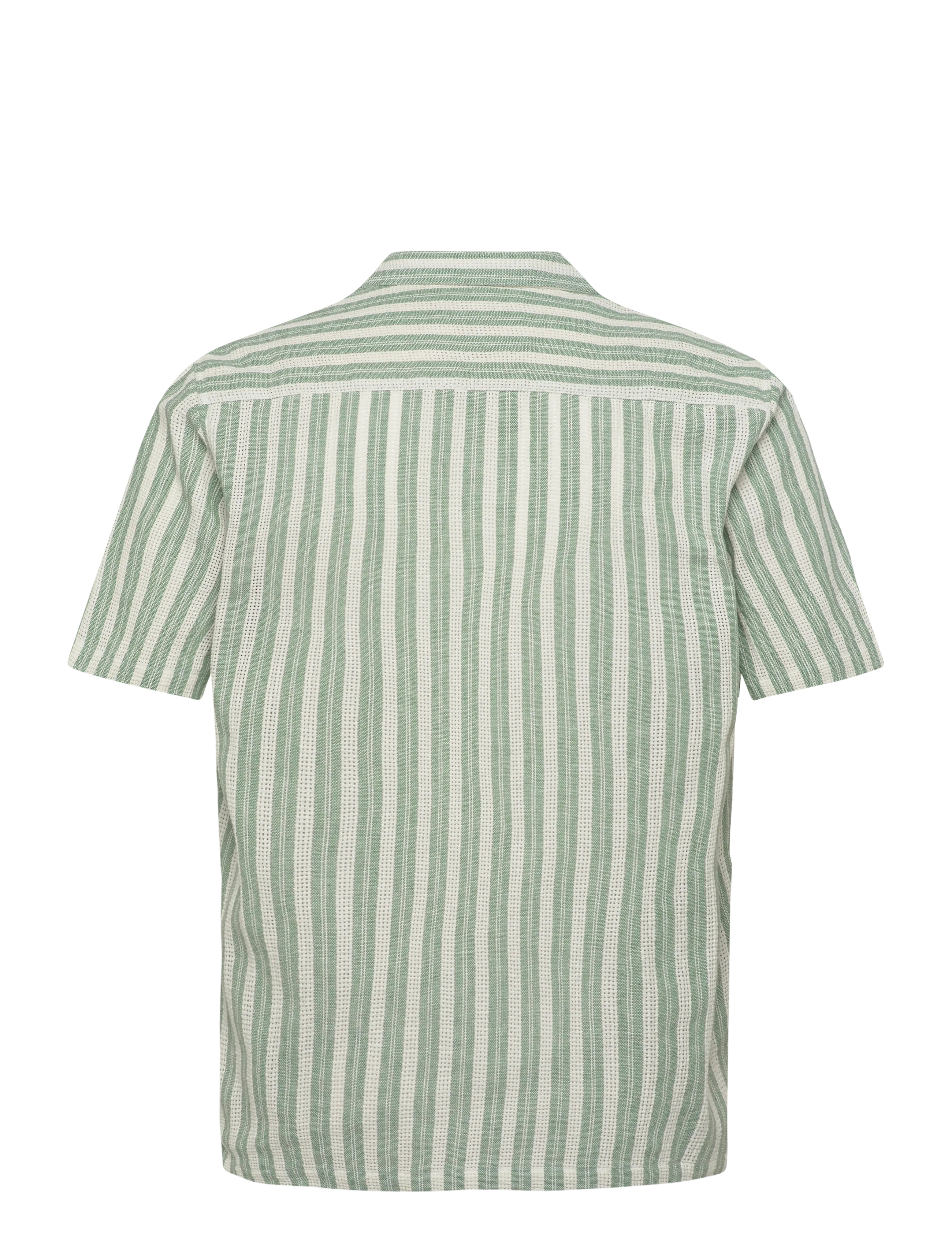 Mos Mosh Gallery - MMGJoe Basso Stripe SS Shirt - stribede skjorter - watercress - 1