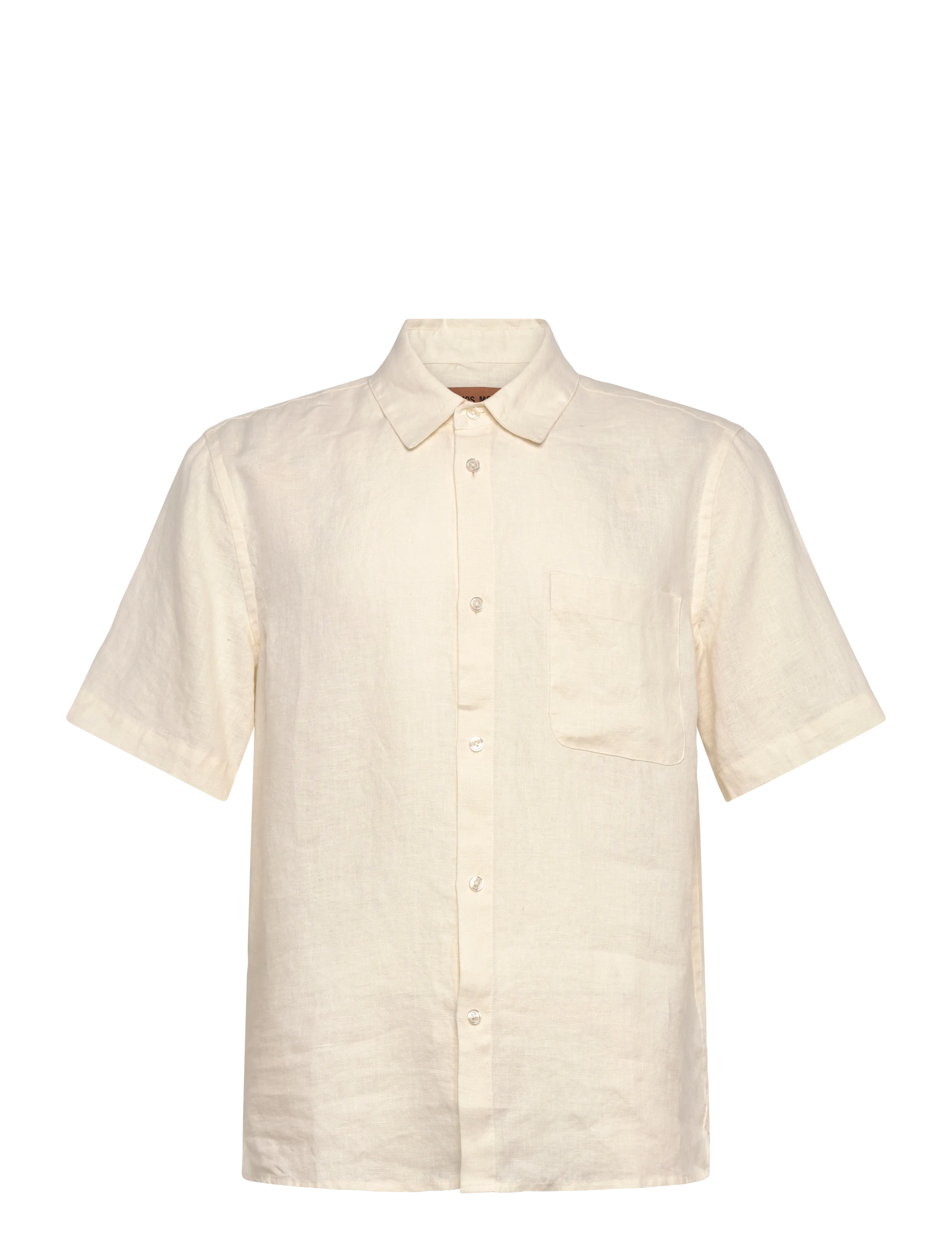 Mos Mosh Gallery MMGTheo Linen SS Shirt - Riided - ECRU / cream