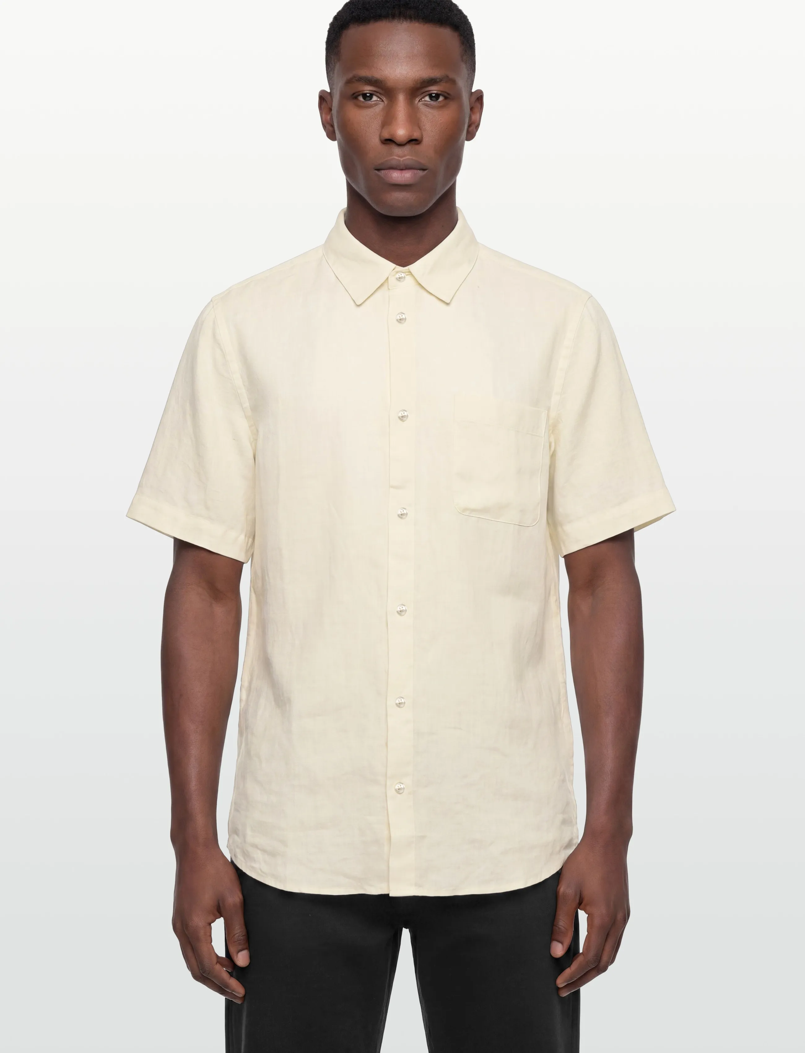 Mos Mosh Gallery - MMGTheo Linen SS Shirt - hørskjorter - ecru - 3