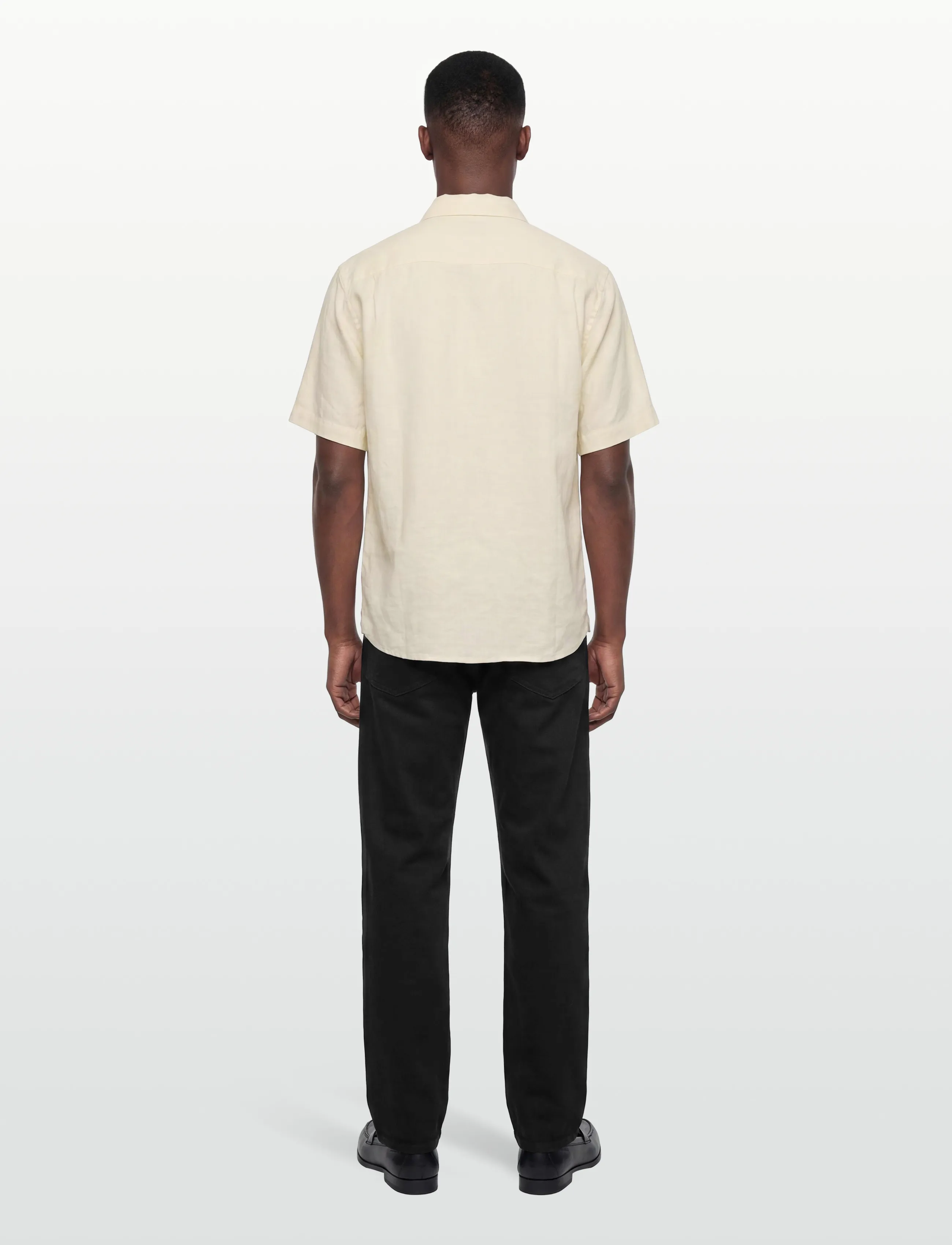 Mos Mosh Gallery - MMGTheo Linen SS Shirt - hørskjorter - ecru - 4