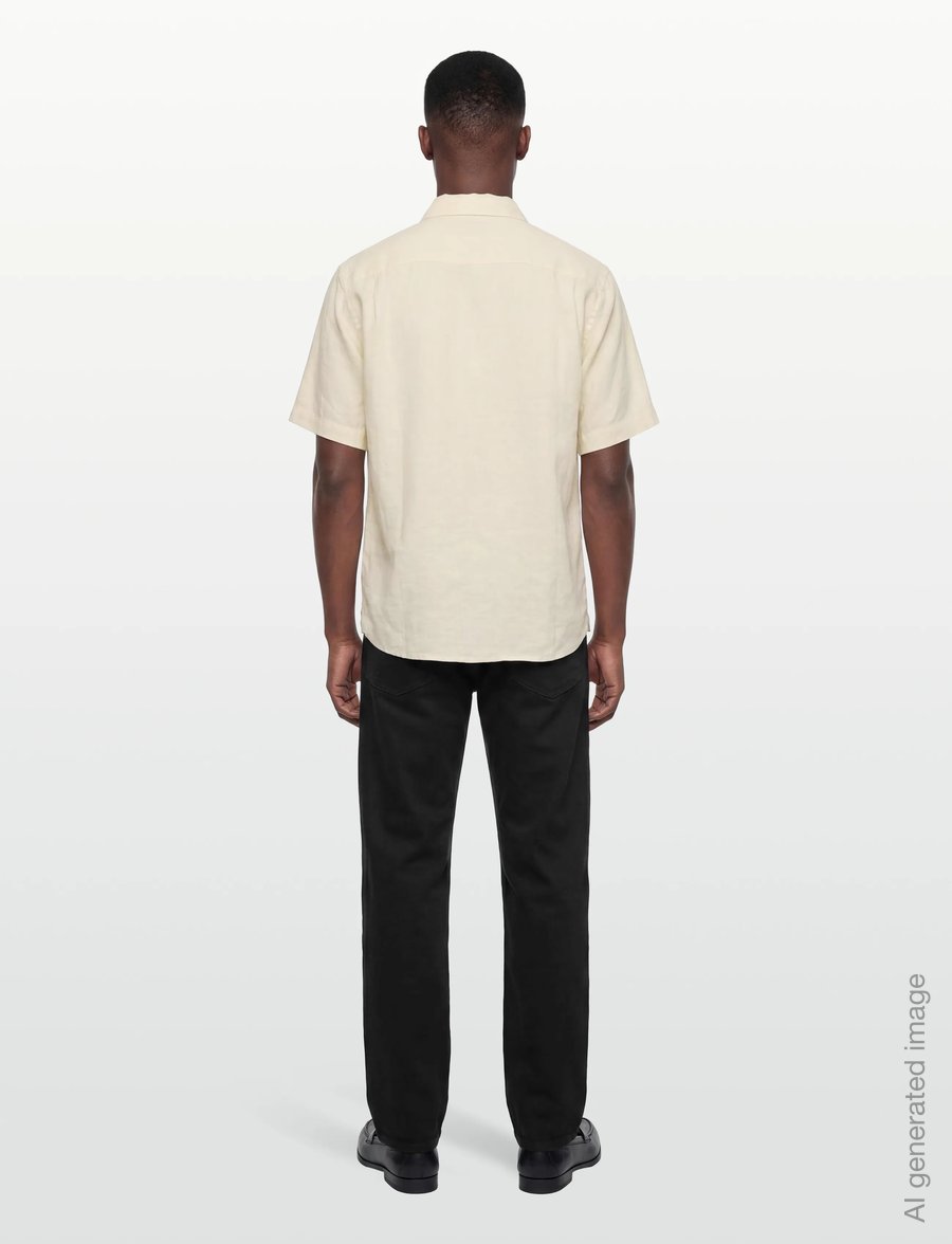Mos Mosh Gallery - MMGTheo Linen SS Shirt - linneskjortor - ecru - 4