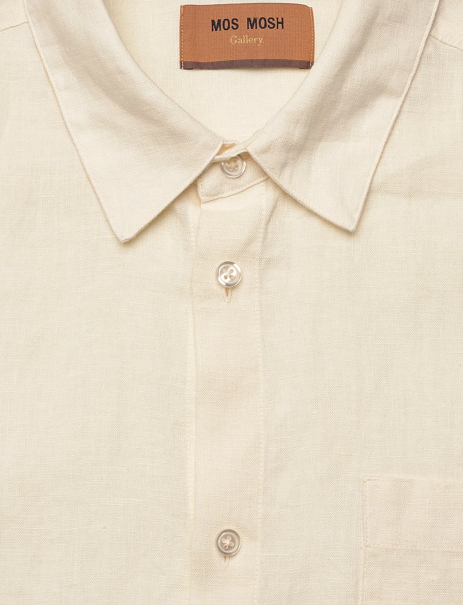 Mos Mosh Gallery - MMGTheo Linen SS Shirt - linneskjortor - ecru - 5