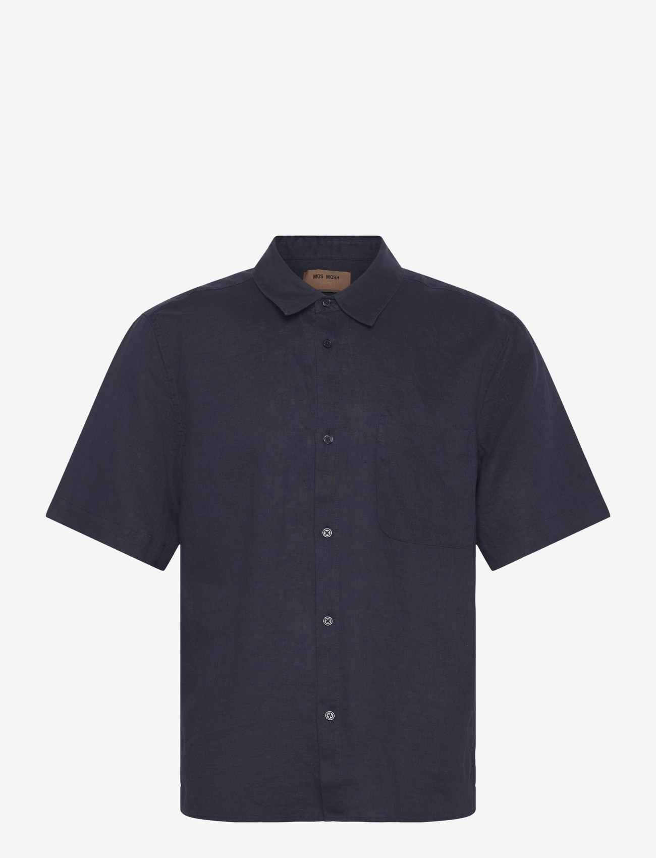 Mos Mosh Gallery - MMGTheo Linen SS Shirt - pellavakauluspaidat - navy - 1