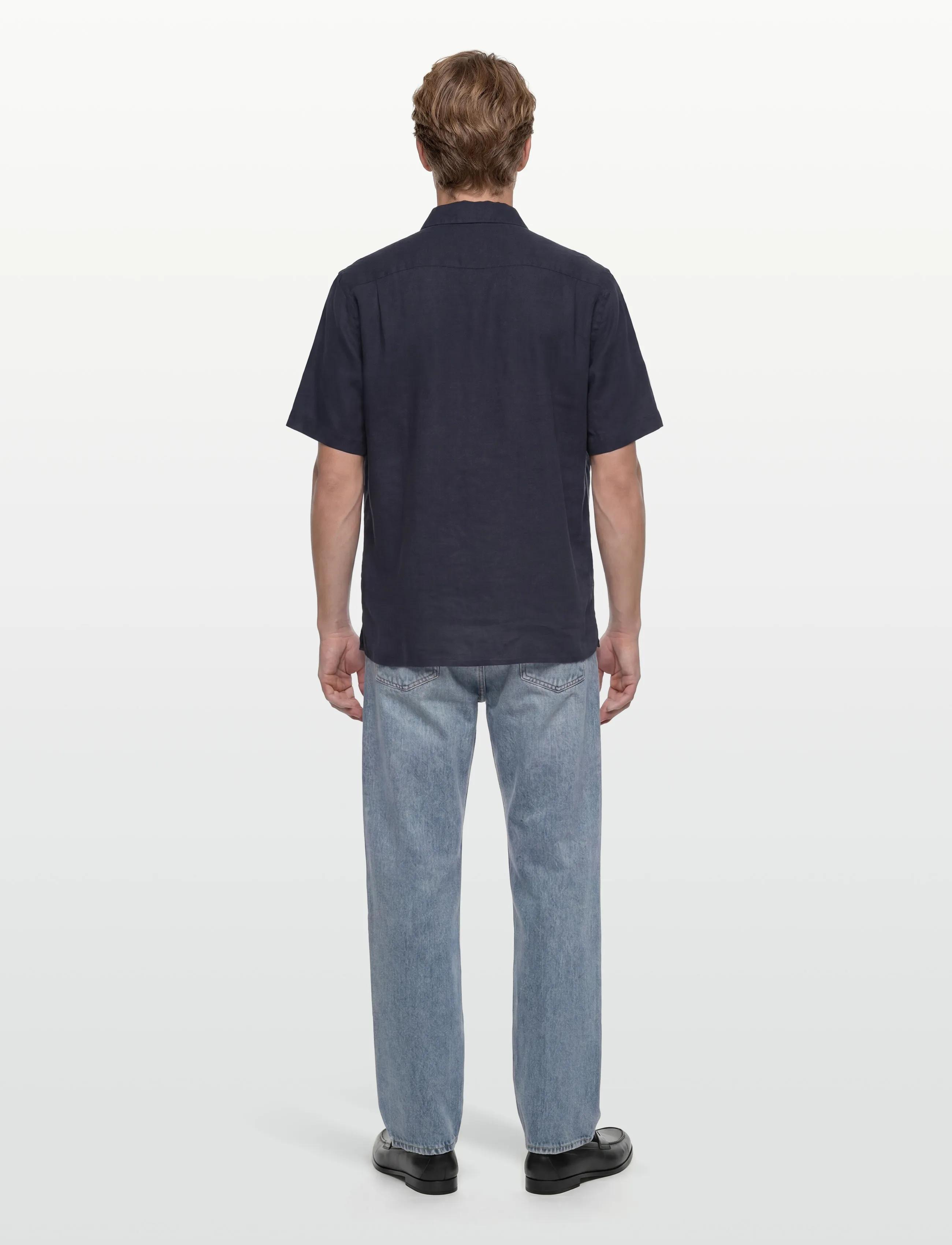 Mos Mosh Gallery - MMGTheo Linen SS Shirt - leinenhemden - navy - 4