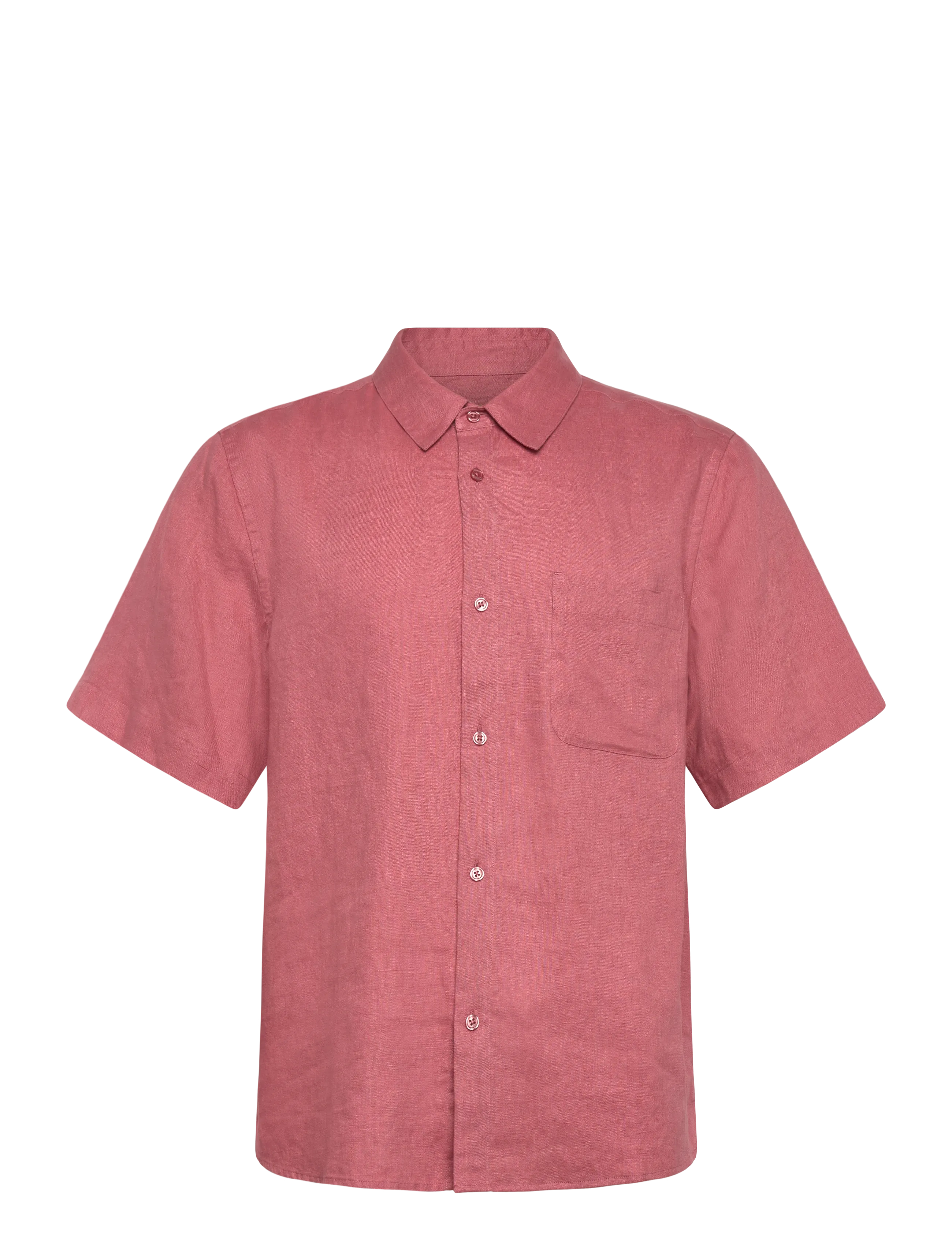 Mos Mosh Gallery MMGTheo Linen SS Shirt - Linnekläder - ROSEDAWN / pink/rose