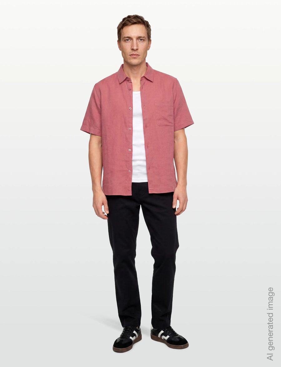 Mos Mosh Gallery - MMGTheo Linen SS Shirt - leinenhemden - rosedawn - 0