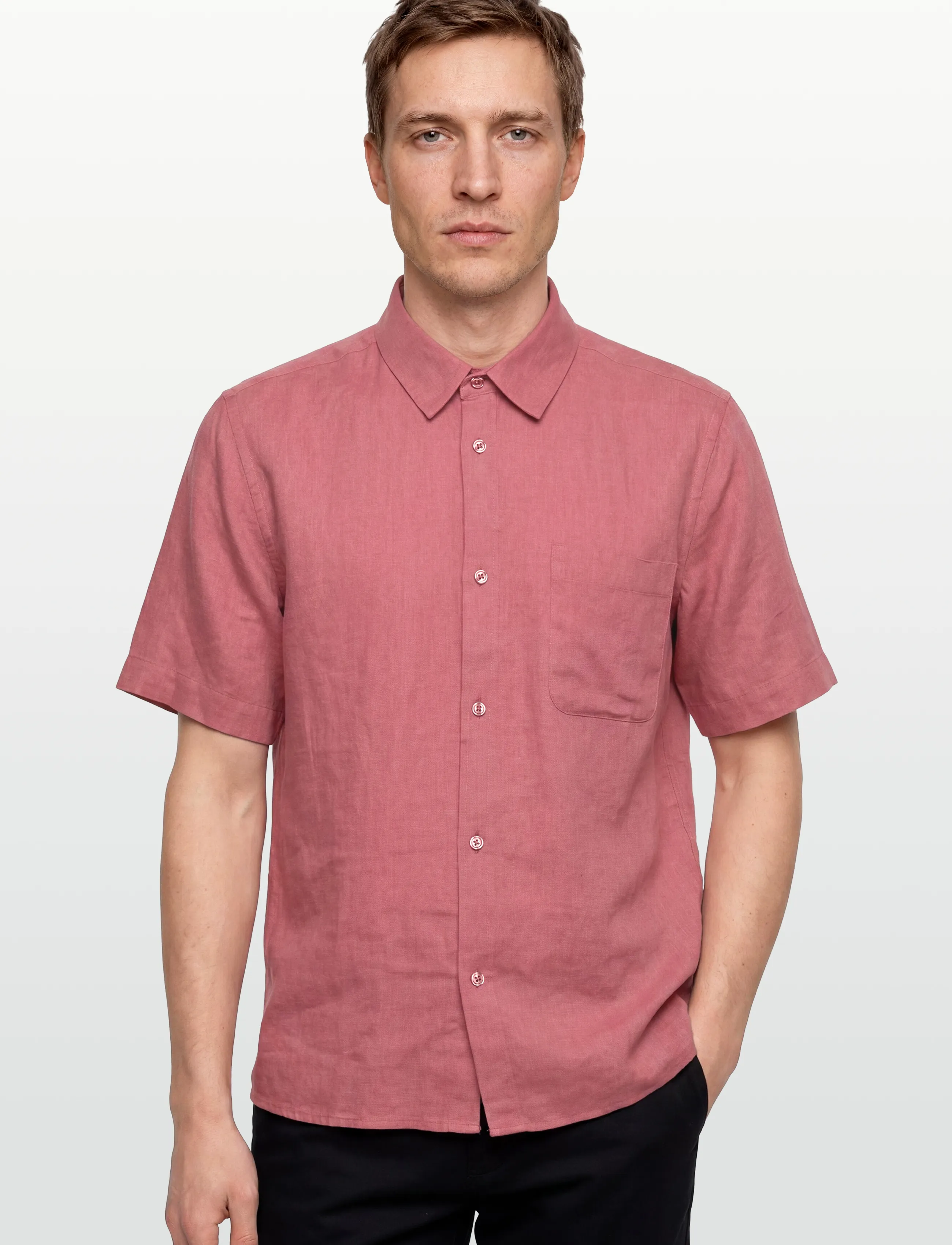 Mos Mosh Gallery - MMGTheo Linen SS Shirt - linen shirts - rosedawn - 3