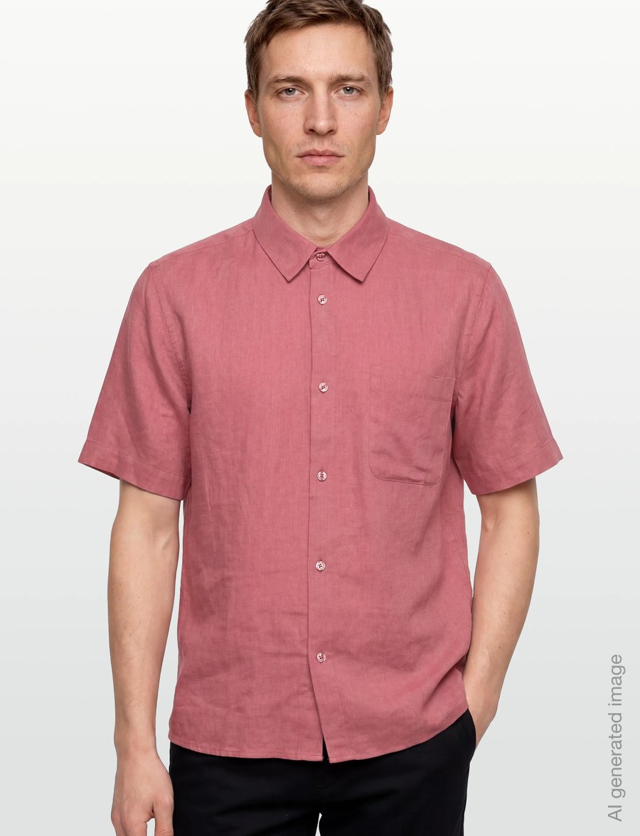 Mos Mosh Gallery - MMGTheo Linen SS Shirt - leinenhemden - rosedawn - 3