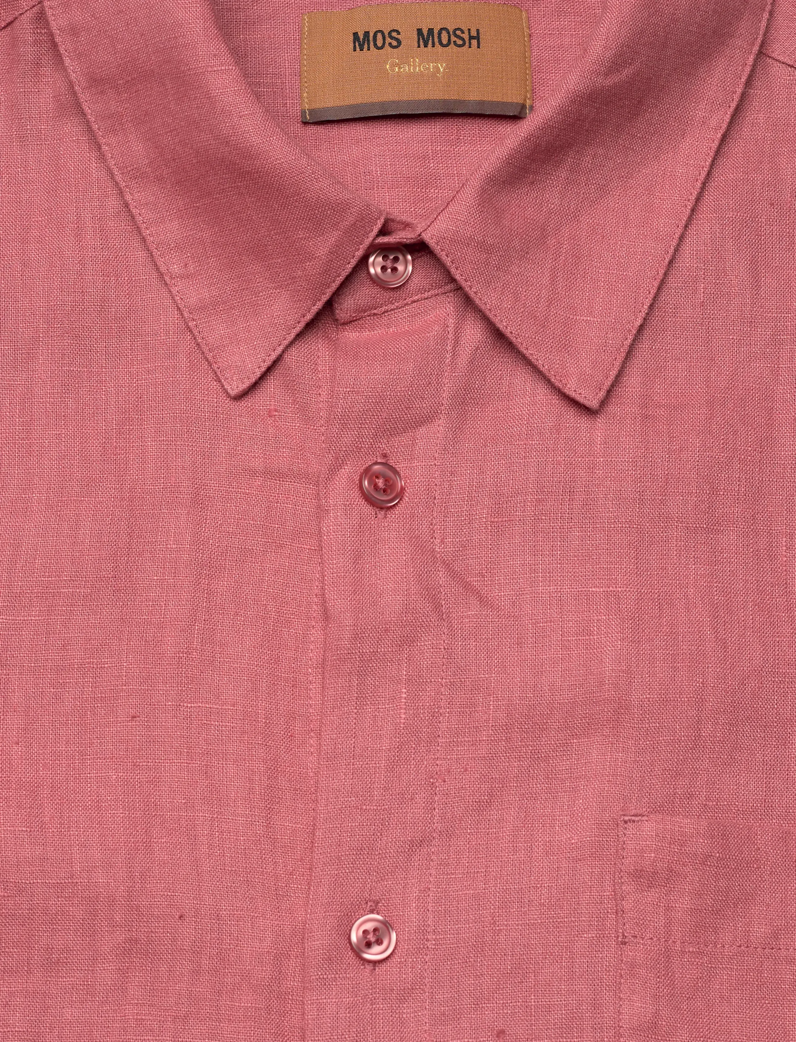 Mos Mosh Gallery - MMGTheo Linen SS Shirt - hørskjorter - rosedawn - 2