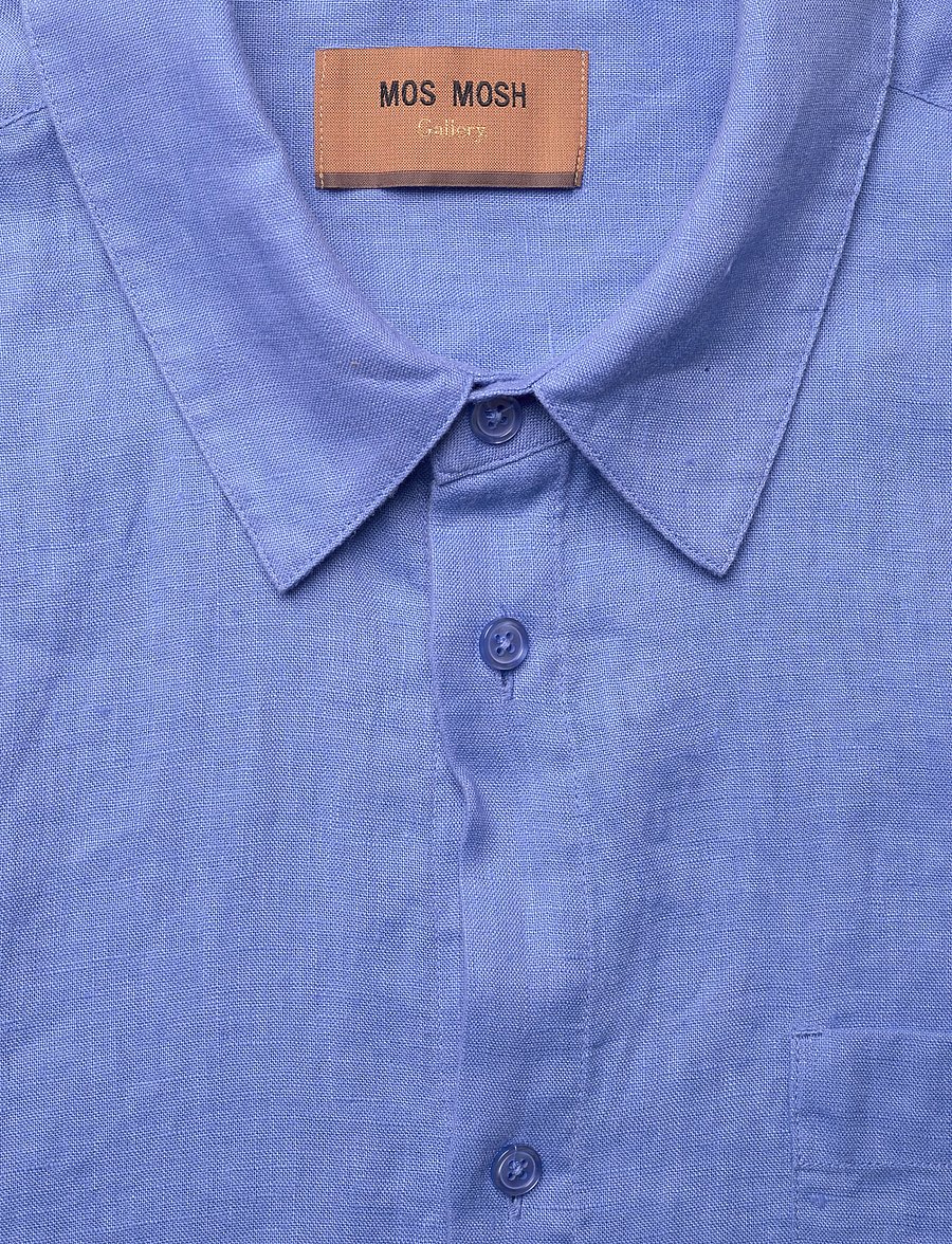 Mos Mosh Gallery - MMGTheo Linen SS Shirt - chemises de lin - silver lake blue - 2