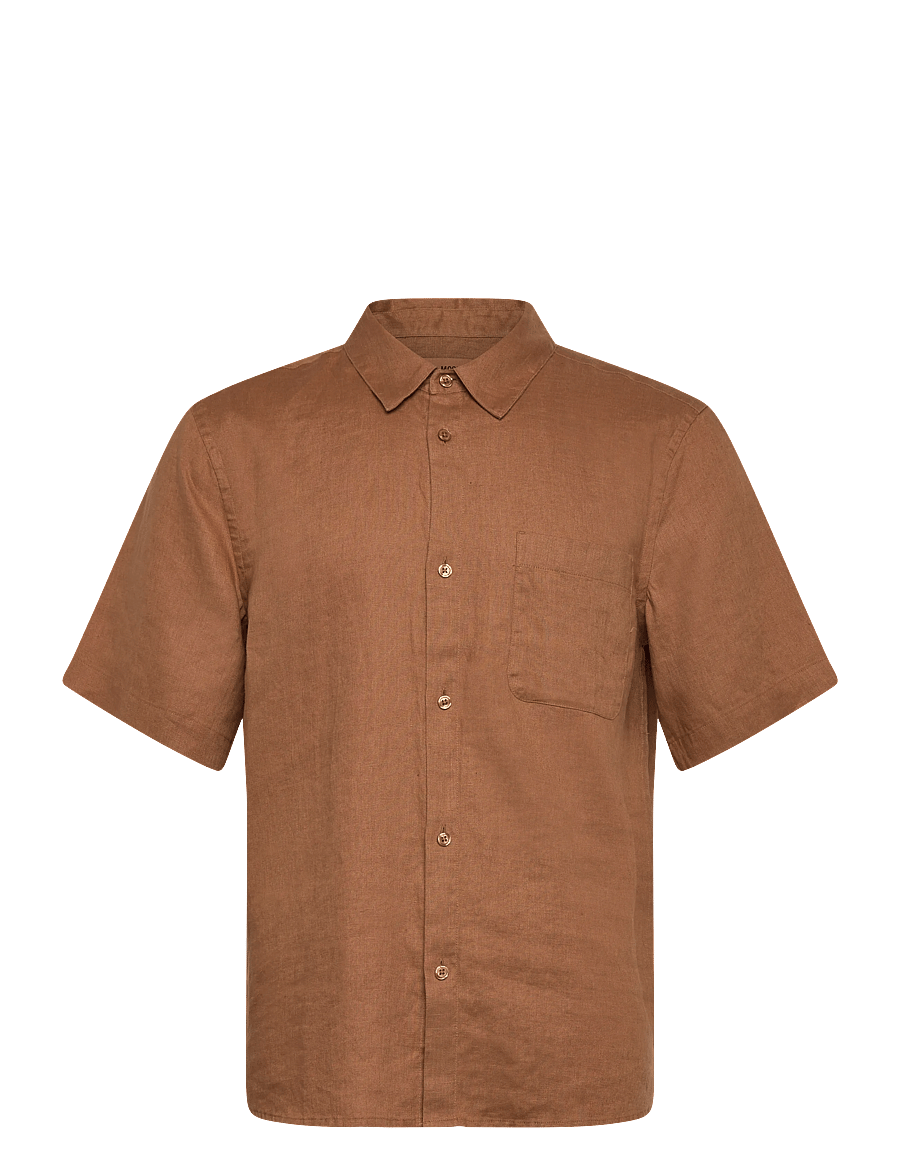 Mos Mosh Gallery - MMGTheo Linen SS Shirt - chemises de lin - toasted coconut - 0