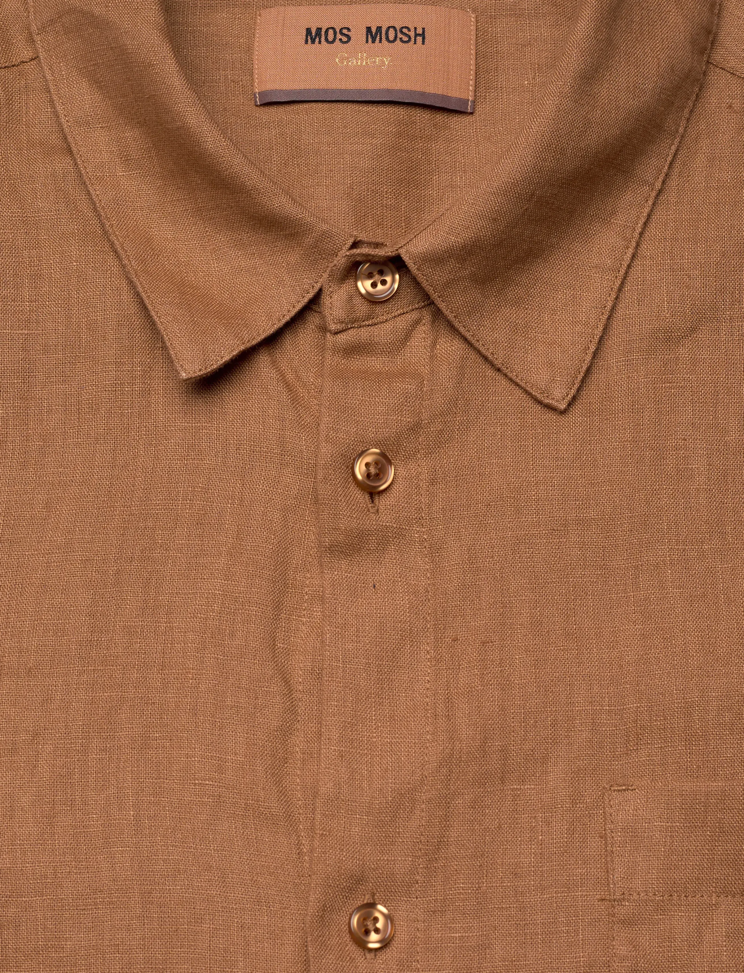 Mos Mosh Gallery - MMGTheo Linen SS Shirt - chemises de lin - toasted coconut - 2