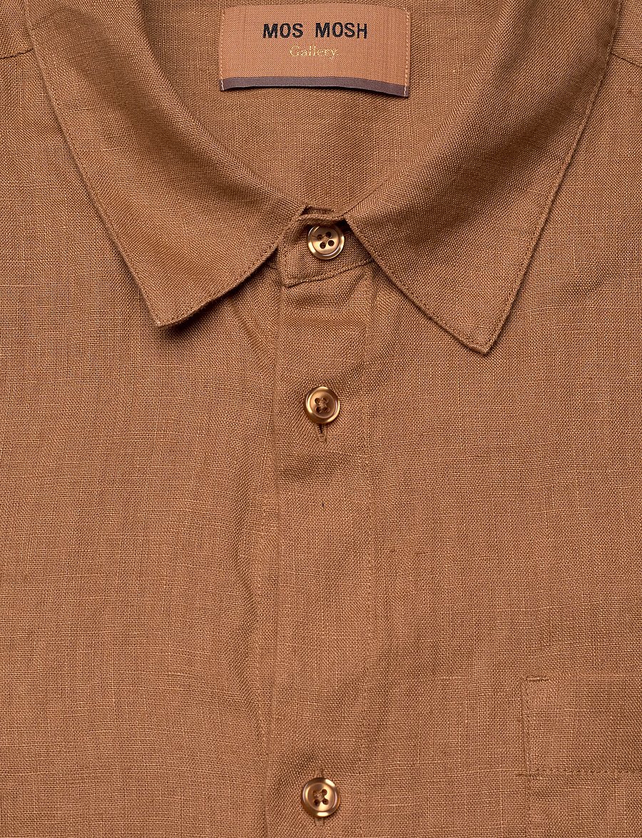 Mos Mosh Gallery - MMGTheo Linen SS Shirt - chemises de lin - toasted coconut - 2