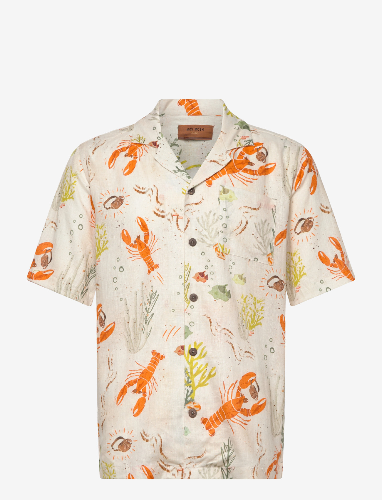 Mos Mosh Gallery - MMGBabel Chase SS Shirt - kortärmade skjortor - ecru - 0