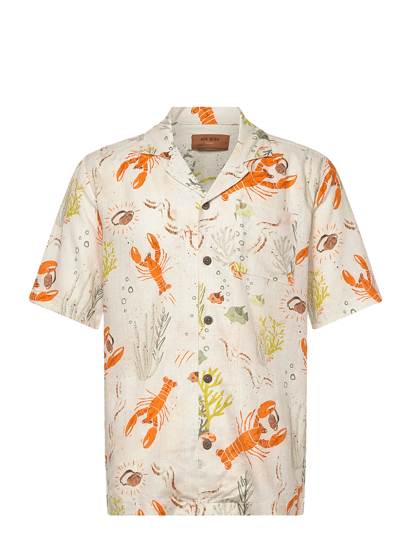 Mos Mosh Gallery - MMGBabel Chase SS Shirt - kortärmade skjortor - ecru - 0