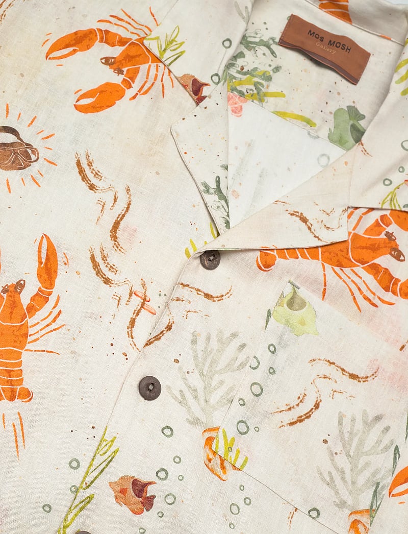 Mos Mosh Gallery - MMGBabel Chase SS Shirt - kortärmade skjortor - ecru - 3