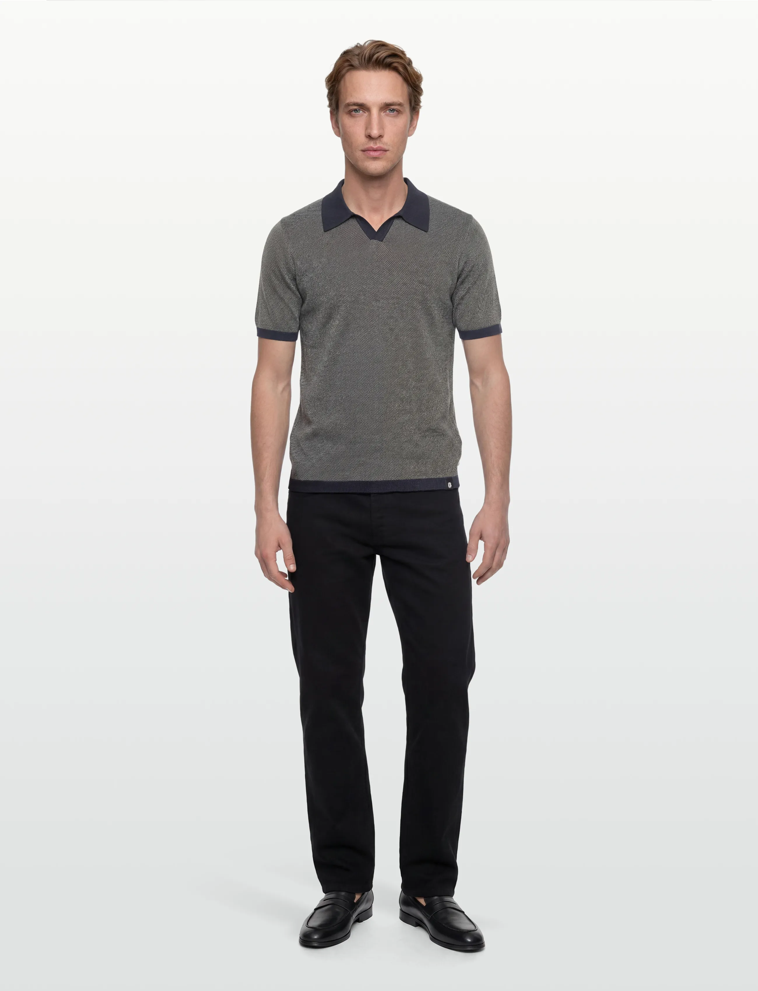 Mos Mosh Gallery MMGRoma Batti Polo SS Knit - Scandinavian - NAVY / navy