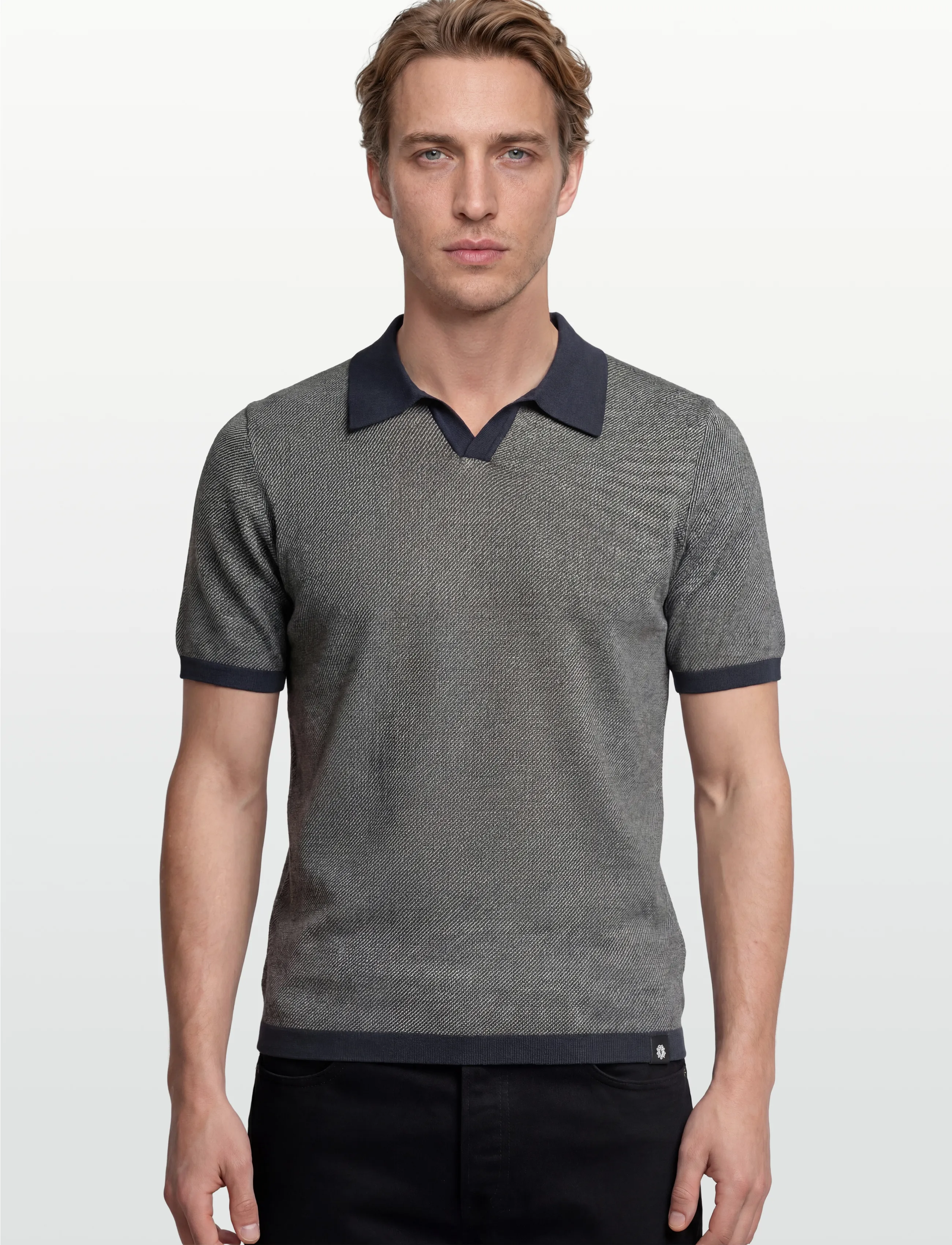 Mos Mosh Gallery - MMGRoma Batti Polo SS Knit - gestrickte polohemden - navy - 3