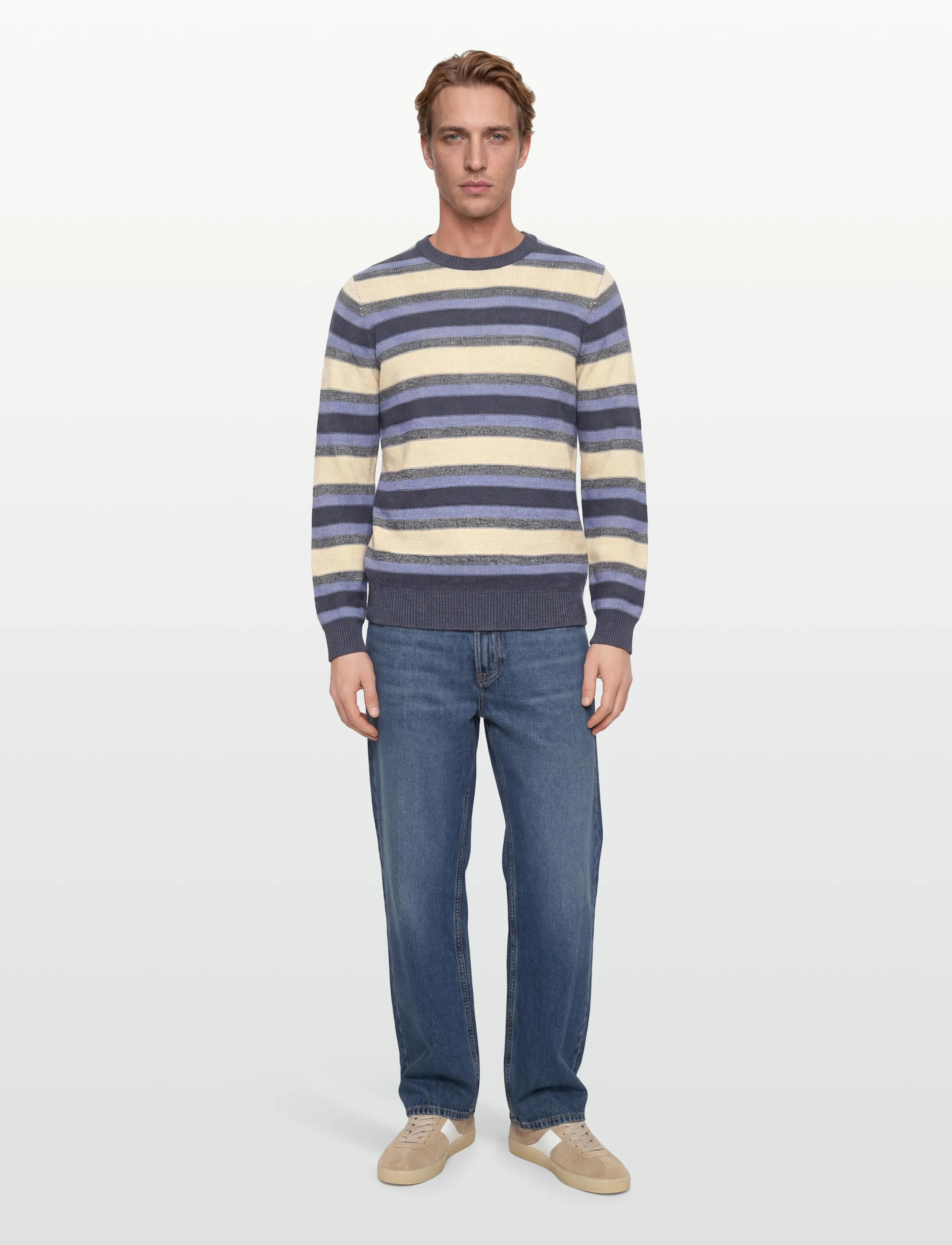 Mos Mosh Gallery MMGLaporte Linen Crew Neck Knit - Rundhals - NAVY / blue