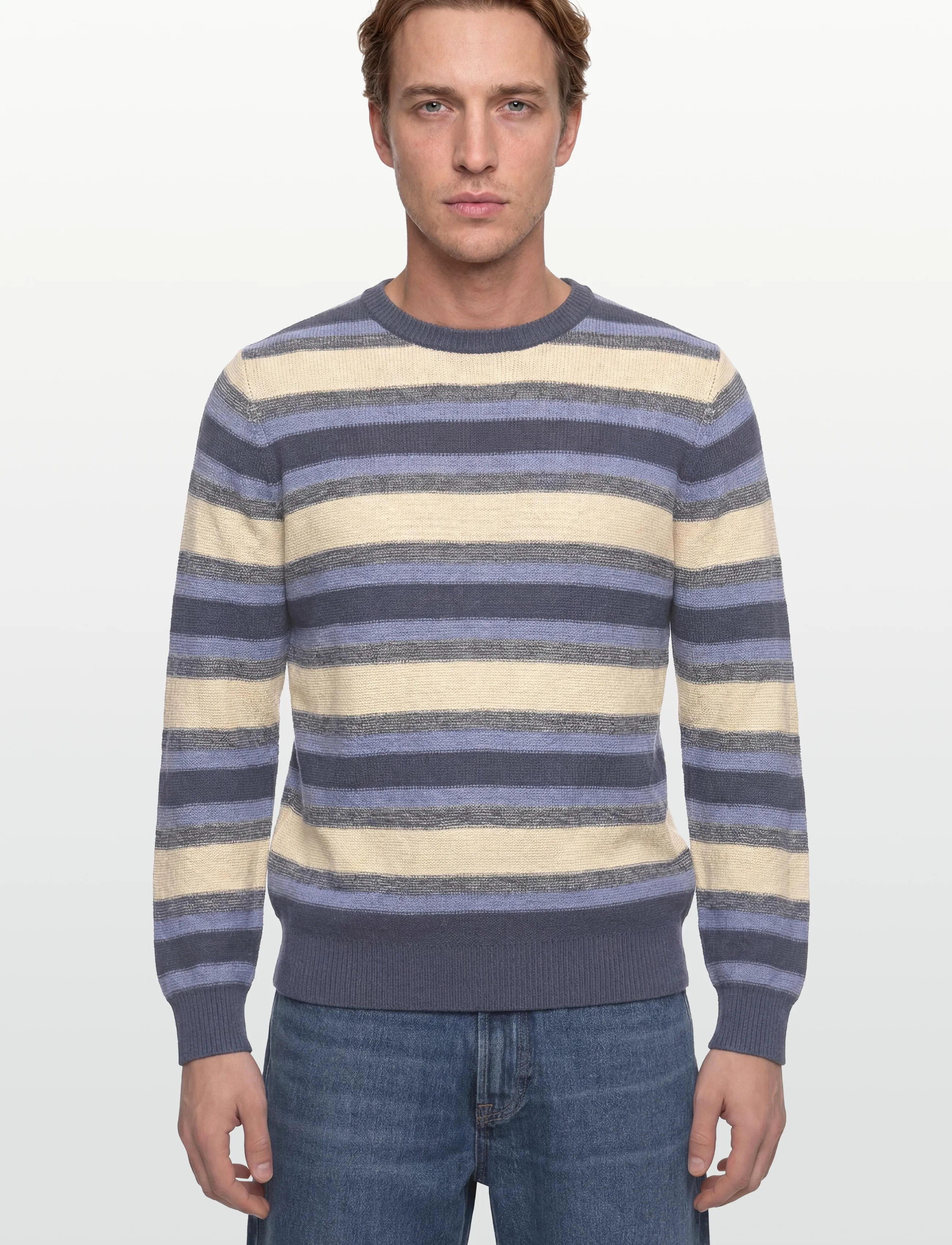 Mos Mosh Gallery - MMGLaporte Linen Crew Neck Knit - Ümmarguse kaelusega kudumid - navy - 3