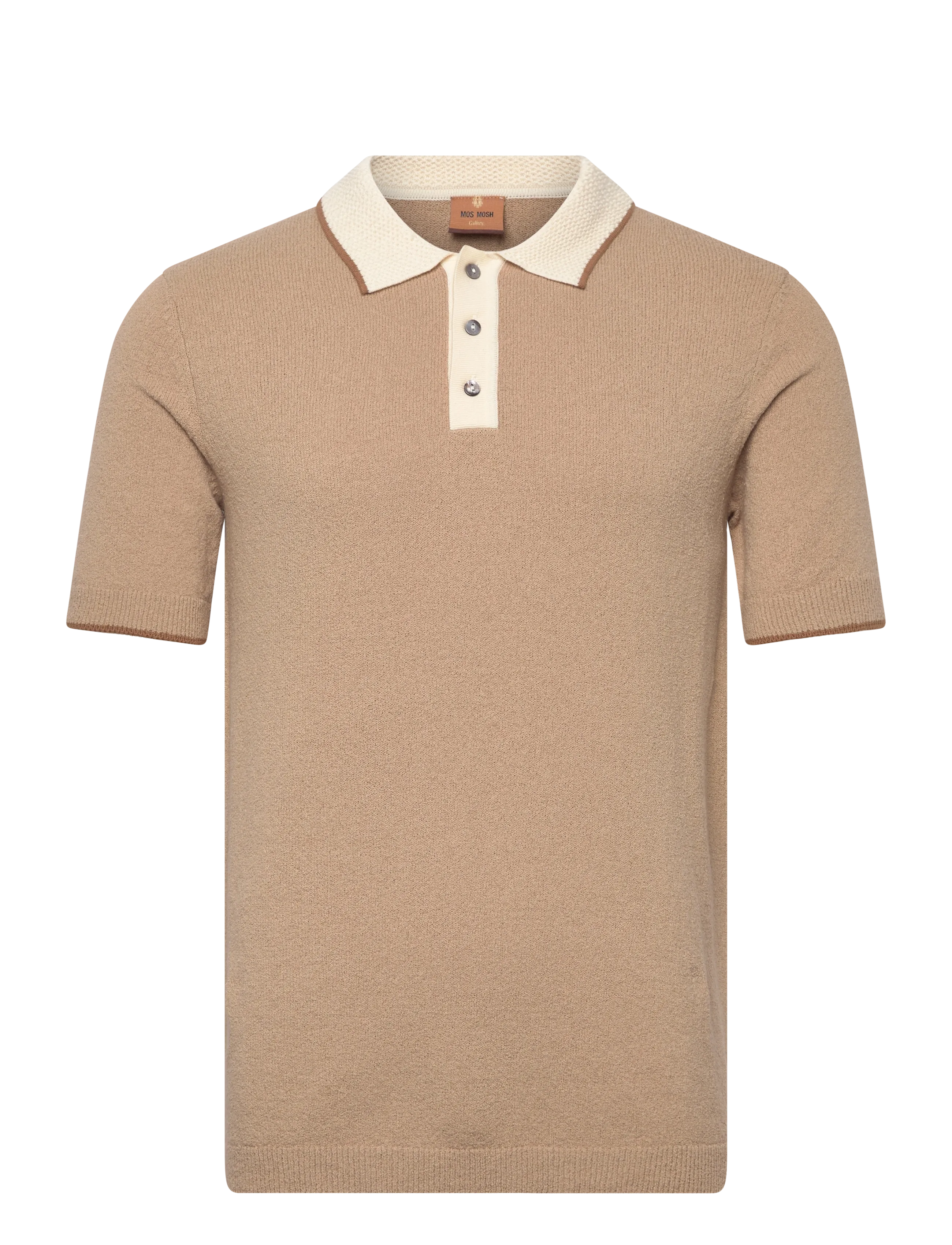 Mos Mosh Gallery MMGFrancesco Polo SS Knit - Stickade pikéer - DUNE / beige