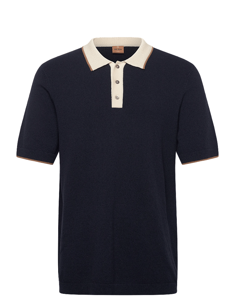 Mos Mosh Gallery - MMGFrancesco Polo SS Knit - polos en tricot - estate blue - 0
