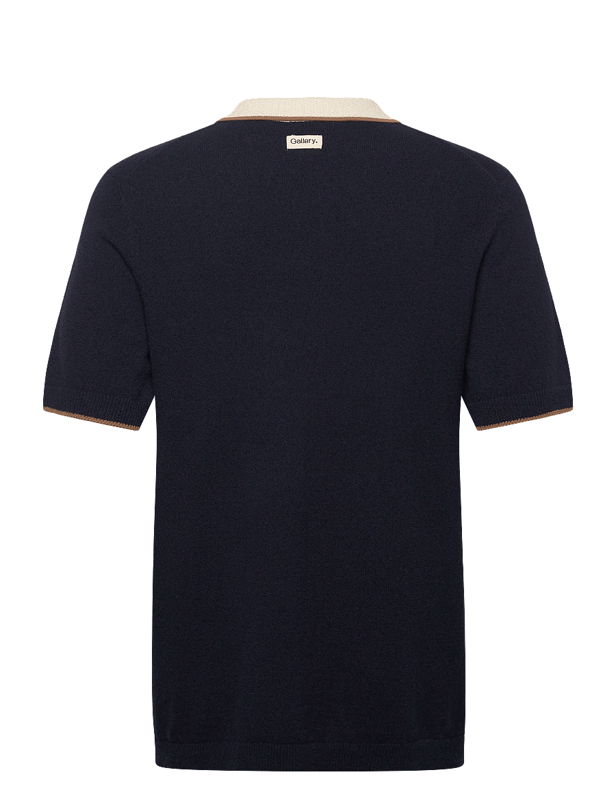Mos Mosh Gallery - MMGFrancesco Polo SS Knit - gestrickte polohemden - estate blue - 1