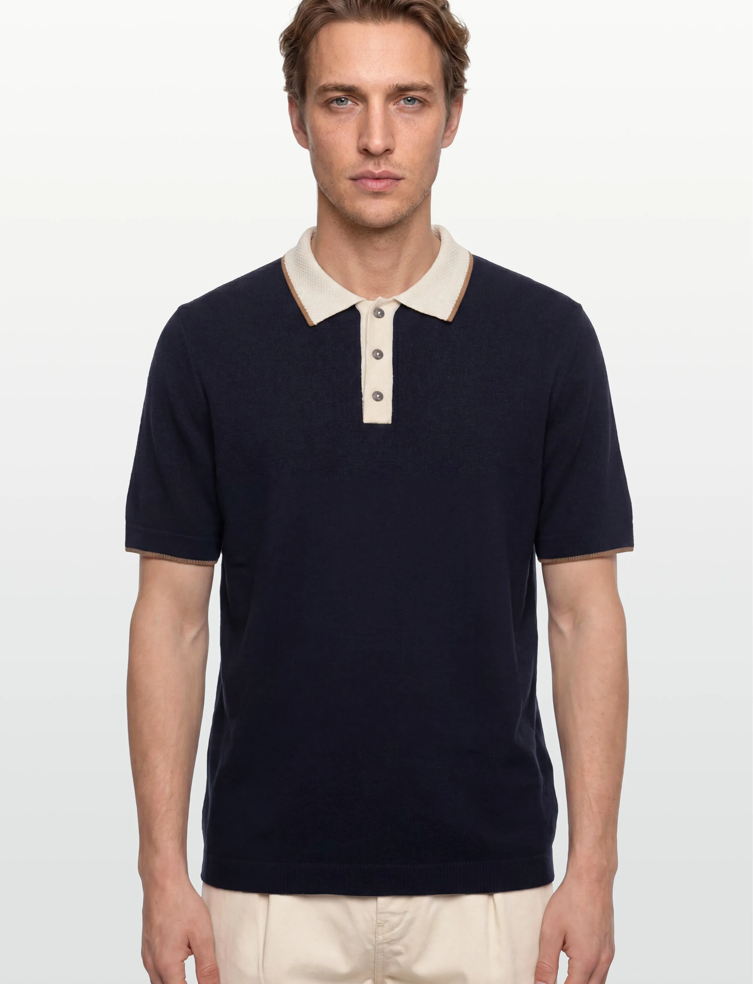 Mos Mosh Gallery - MMGFrancesco Polo SS Knit - knitted polos - estate blue - 3