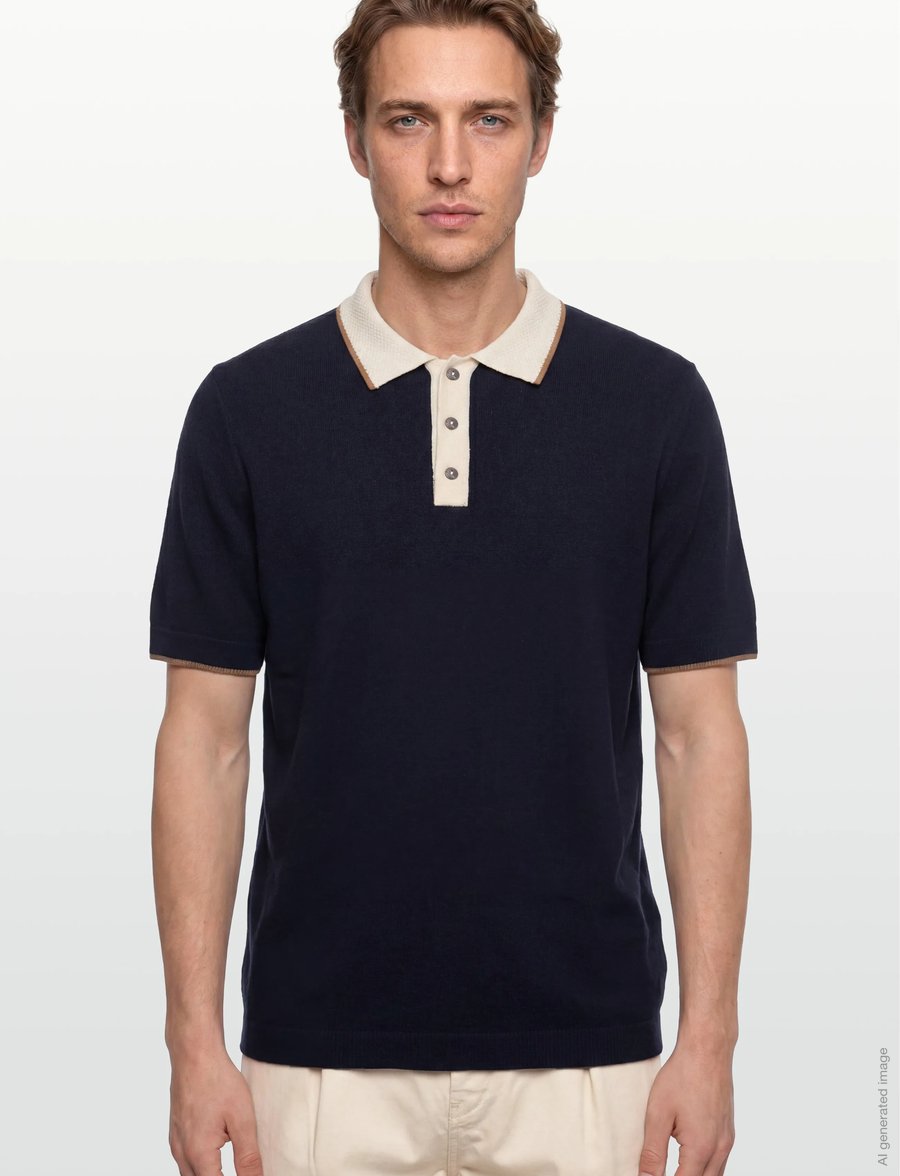Mos Mosh Gallery - MMGFrancesco Polo SS Knit - stickade pikéer - estate blue - 3