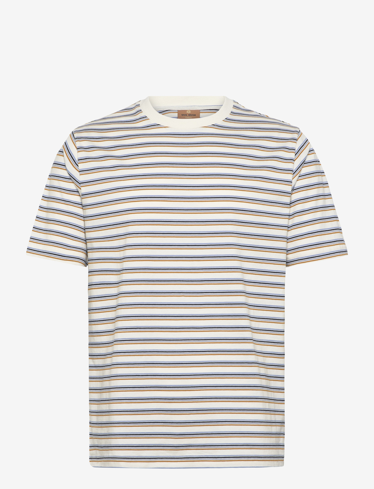 Mos Mosh Gallery - MMGDiaz Stripe O-SS Tee - kortærmede t-shirts - ecru - 0
