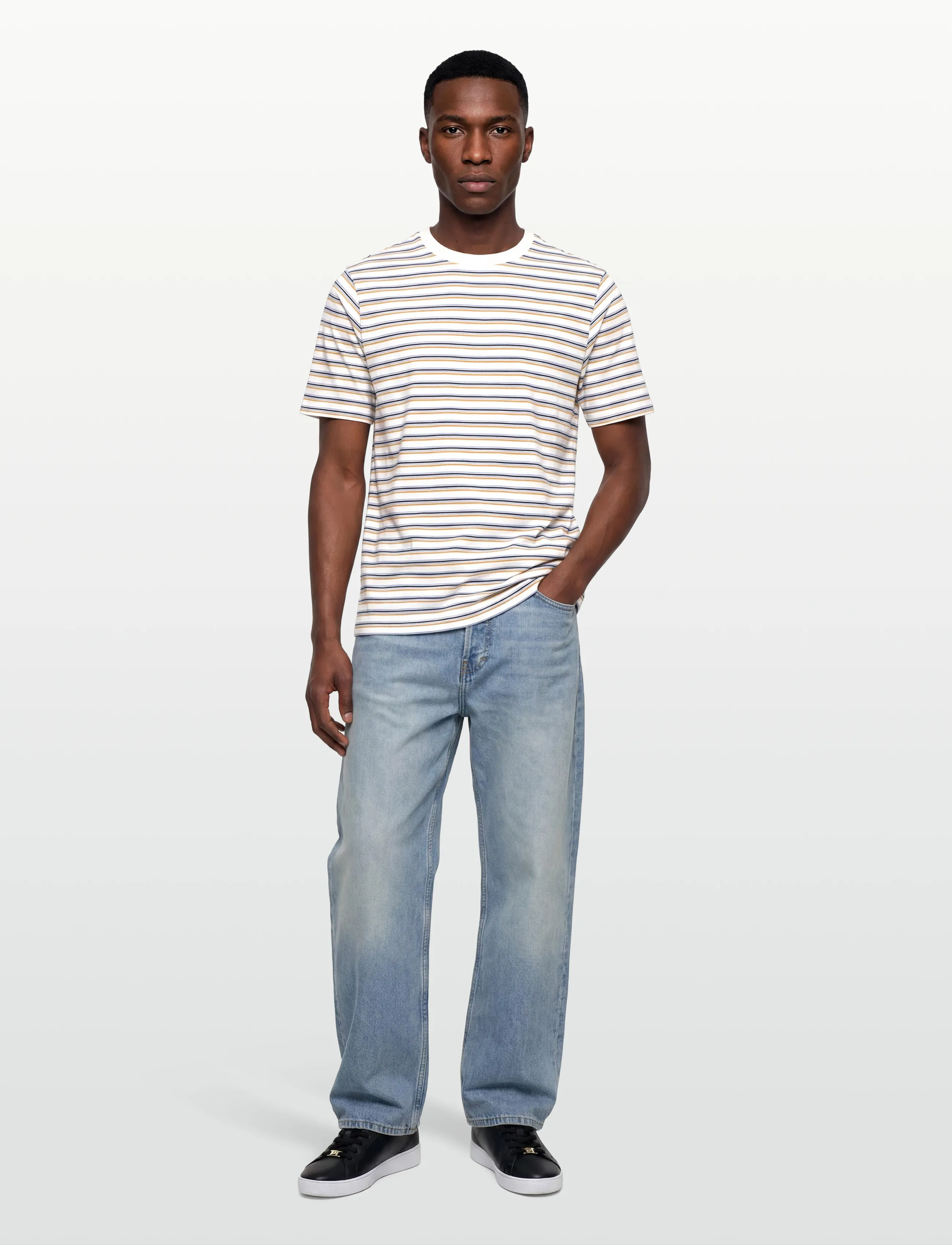 Mos Mosh Gallery MMGDiaz Stripe O-SS Tee - T-shirts - ECRU / cream