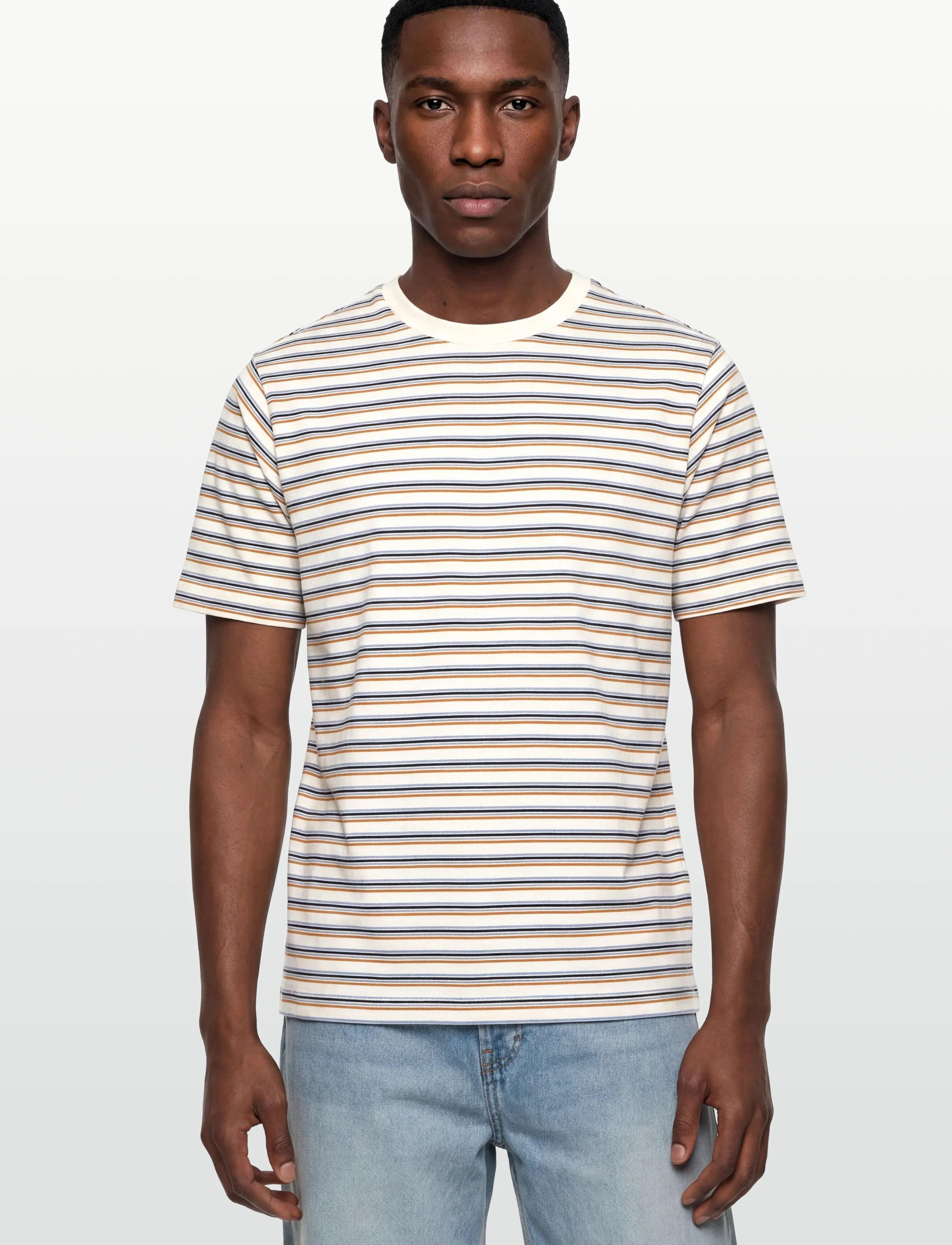 Mos Mosh Gallery - MMGDiaz Stripe O-SS Tee - kurzärmelig - ecru - 3
