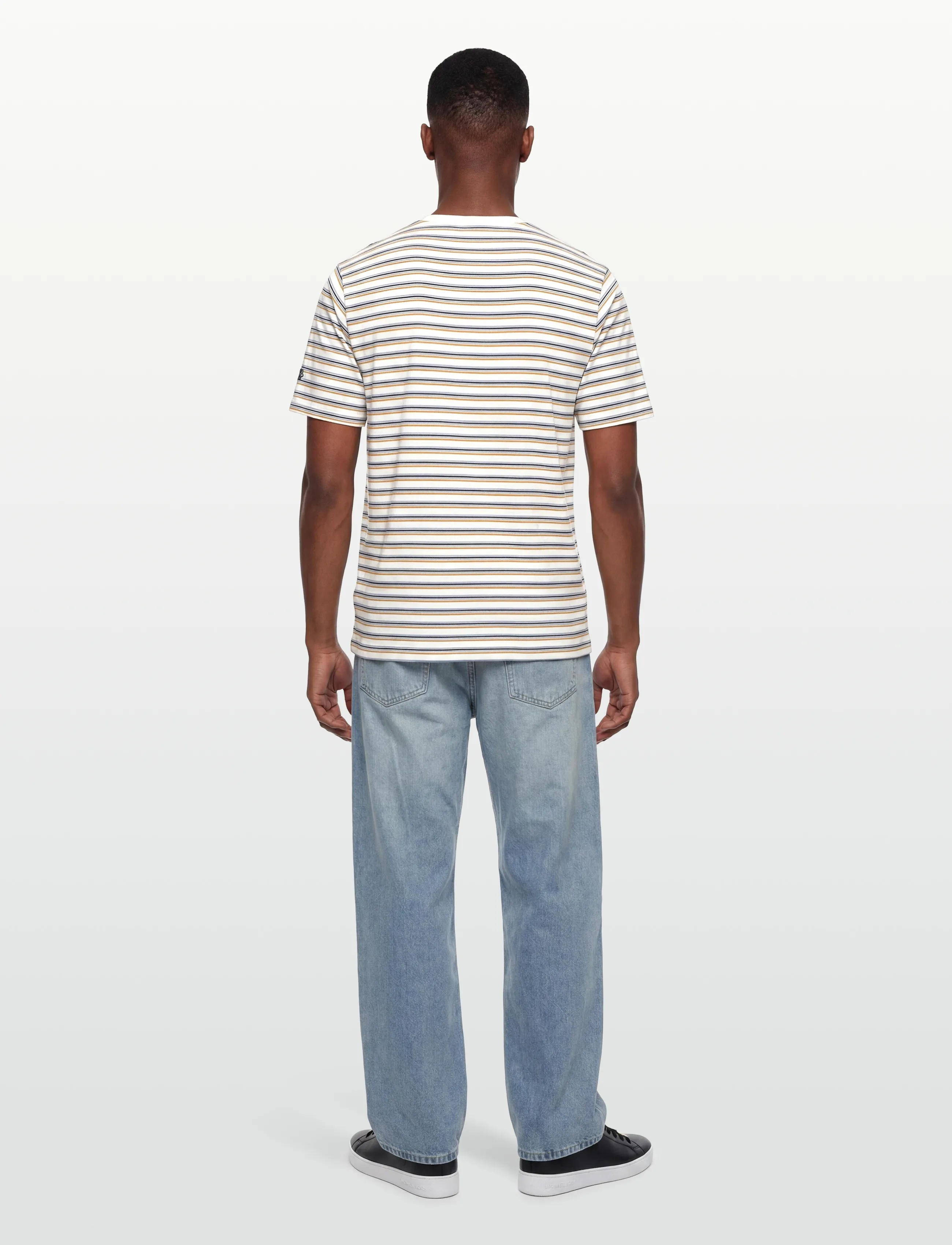 Mos Mosh Gallery - MMGDiaz Stripe O-SS Tee - kurzärmelig - ecru - 4