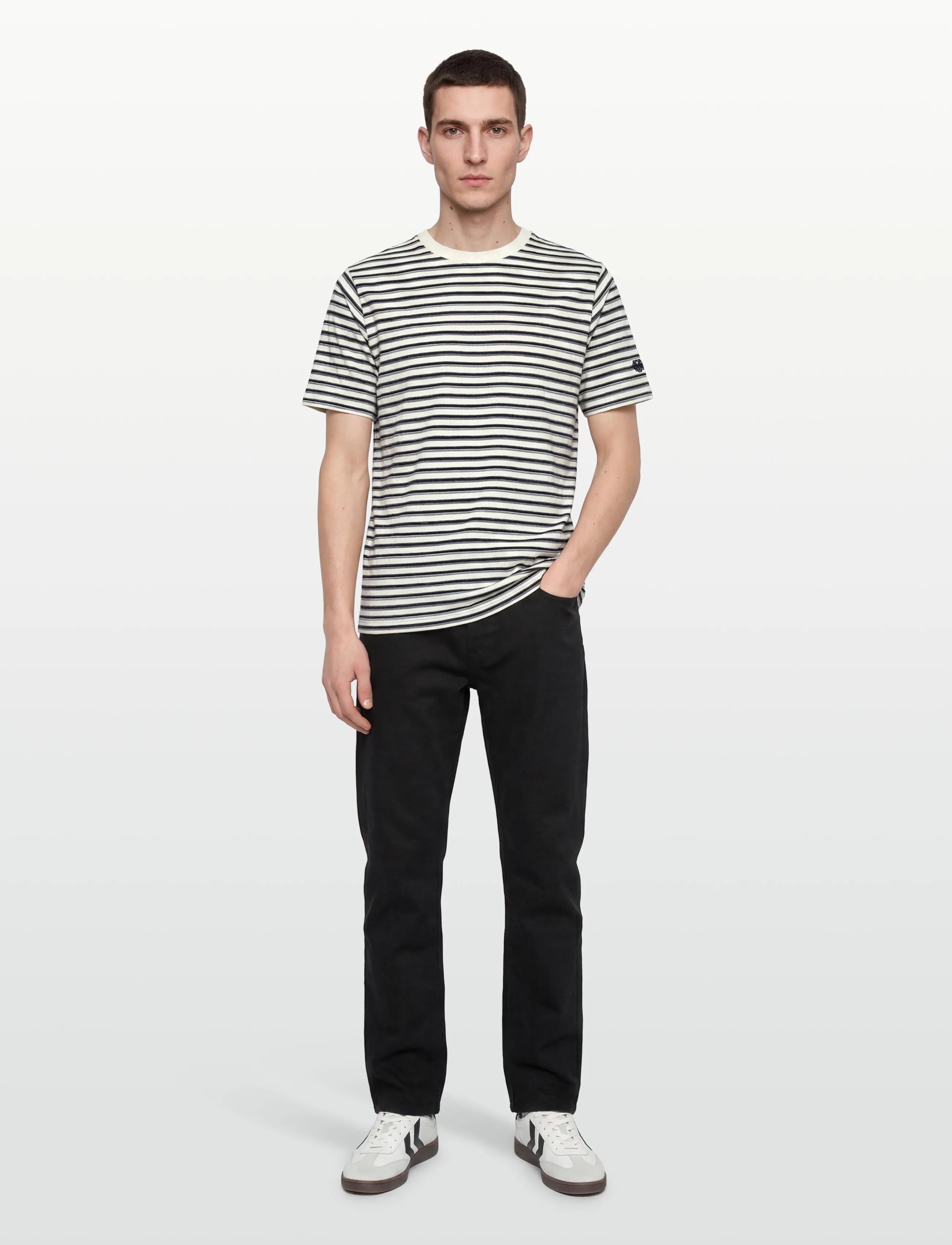 Mos Mosh Gallery MMGDani Stripe O-SS Tee - Deals - NAVY / multi